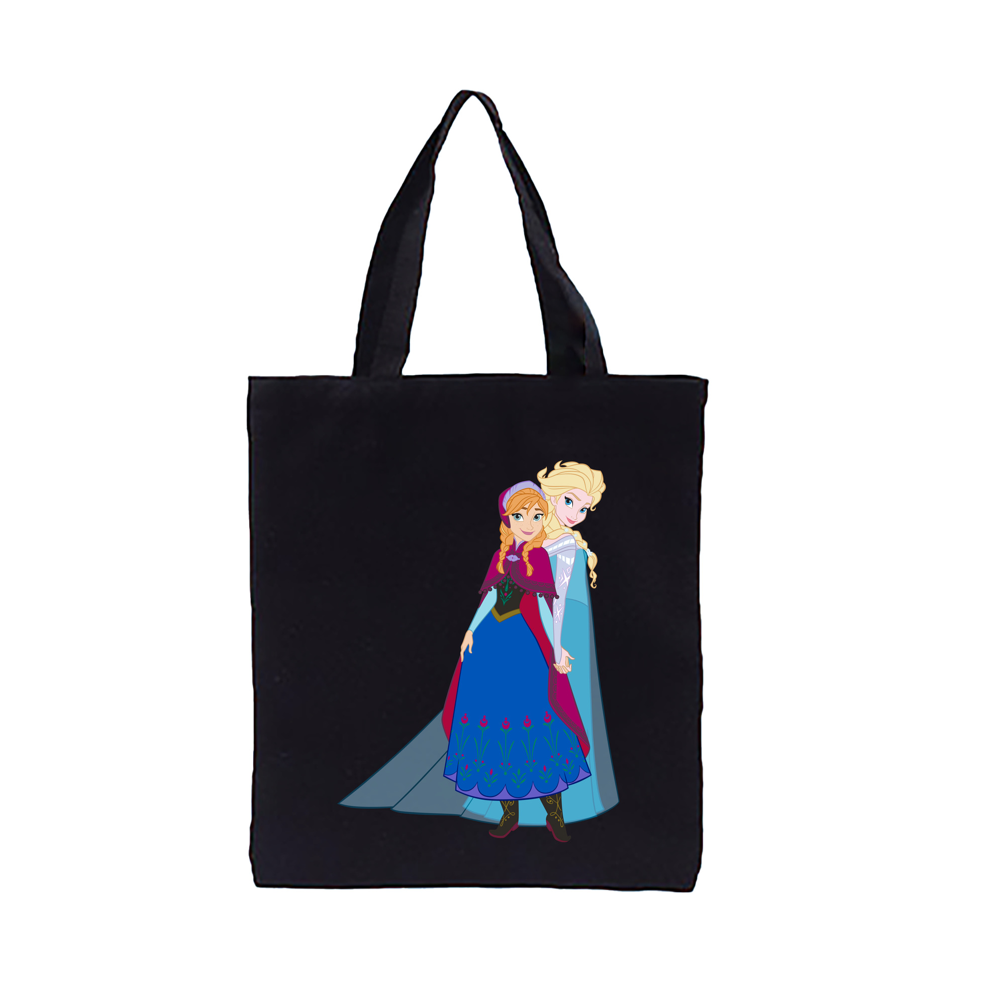 （画像用） アナと雪の女王 アンナ エルサ Frozen Anna Elsa 縦型キャンバス生地手提げバッグ　トートバッグ