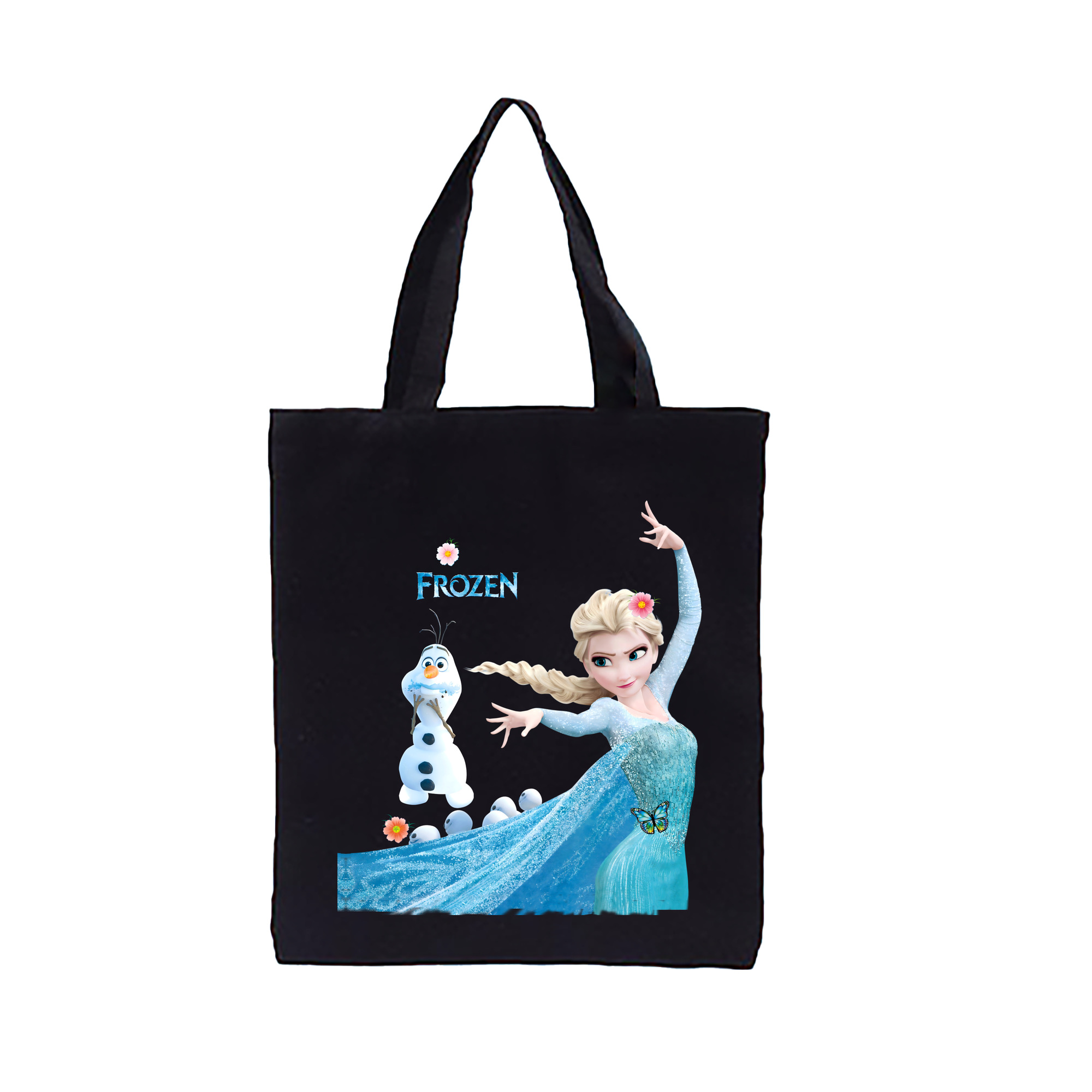 （画像用） アナと雪の女王 アンナ エルサ Frozen Anna Elsa 縦型キャンバス生地手提げバッグ　トートバッグ
