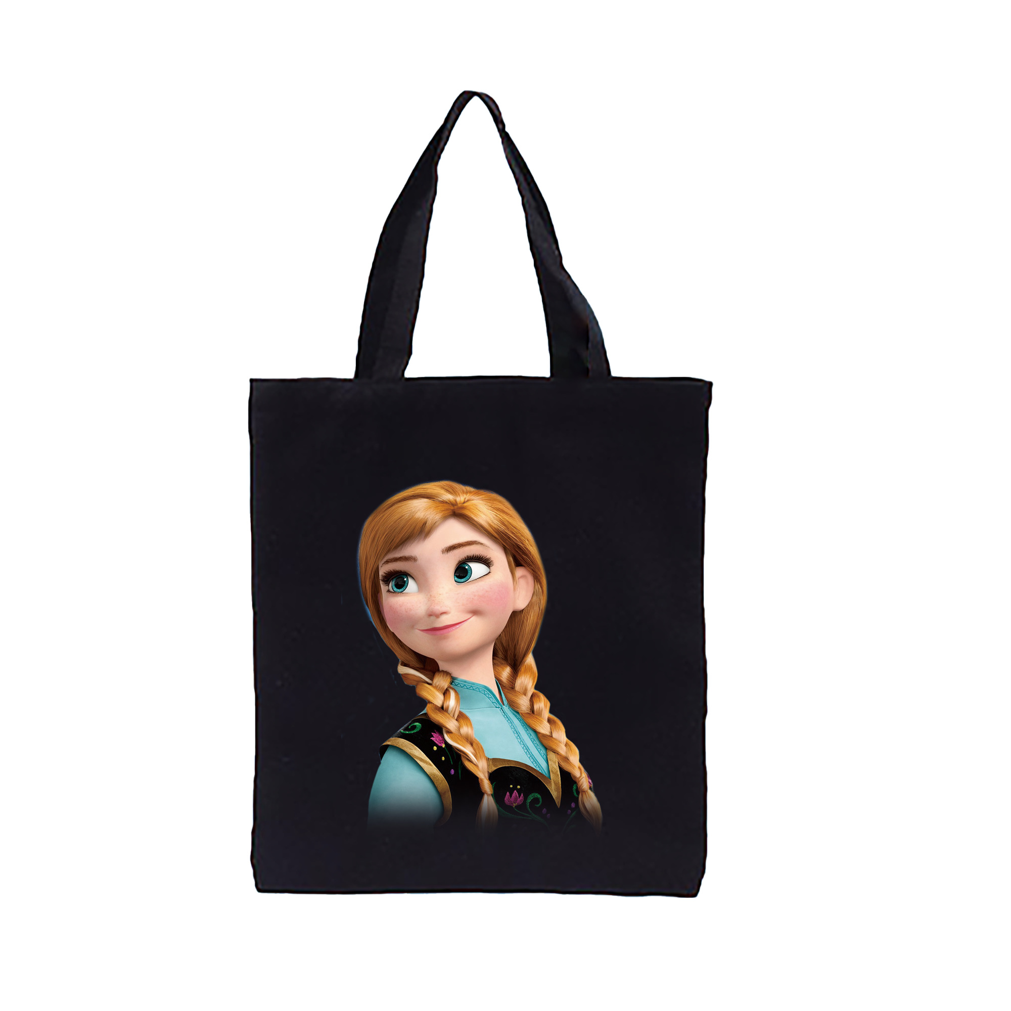 （画像用） アナと雪の女王 アンナ エルサ Frozen Anna Elsa 縦型キャンバス生地手提げバッグ　トートバッグ