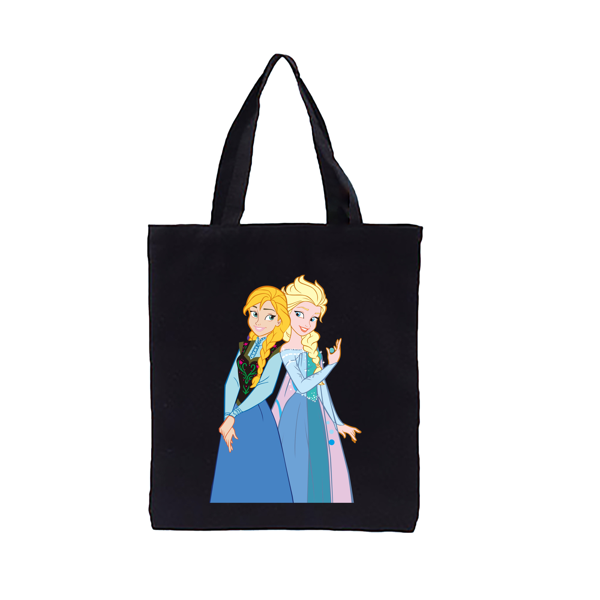 （画像用） アナと雪の女王 アンナ エルサ Frozen Anna Elsa 縦型キャンバス生地手提げバッグ　トートバッグ