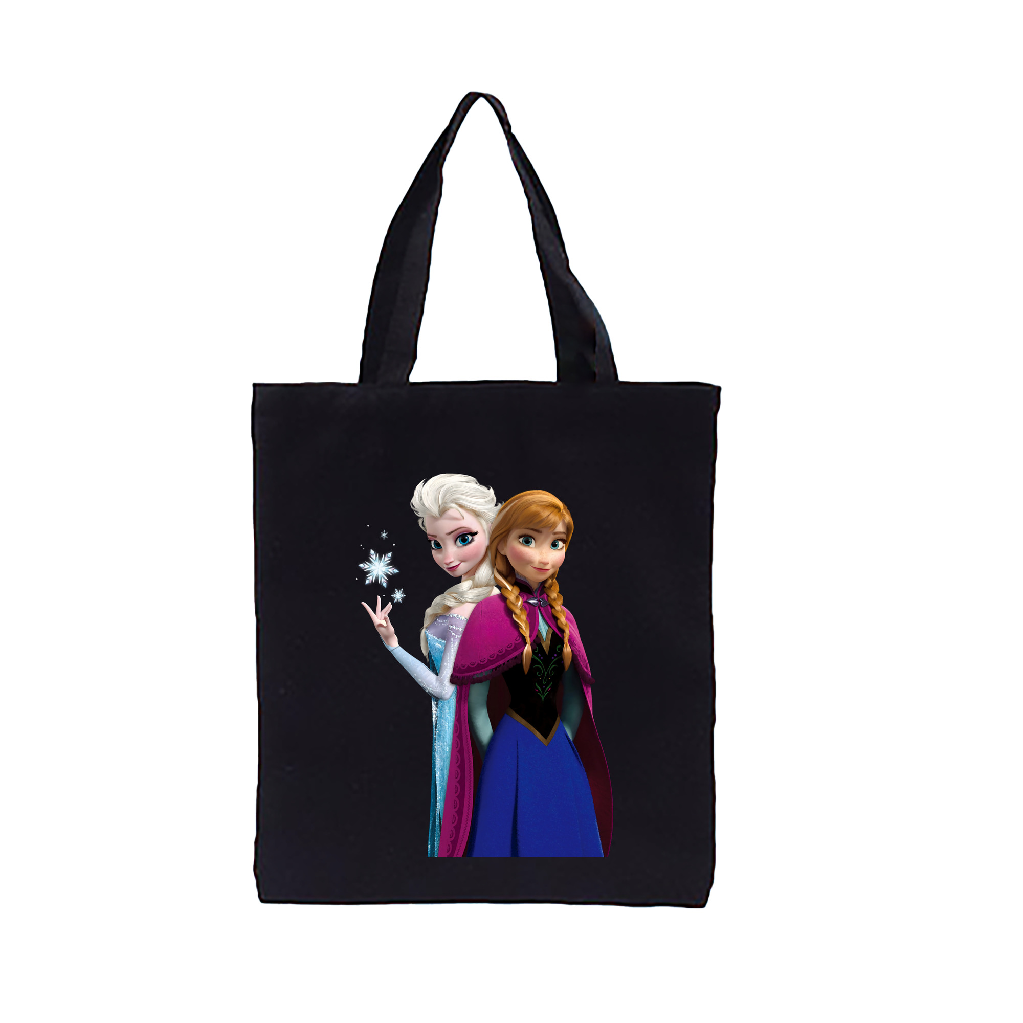 （画像用） アナと雪の女王 アンナ エルサ Frozen Anna Elsa 縦型キャンバス生地手提げバッグ　トートバッグ