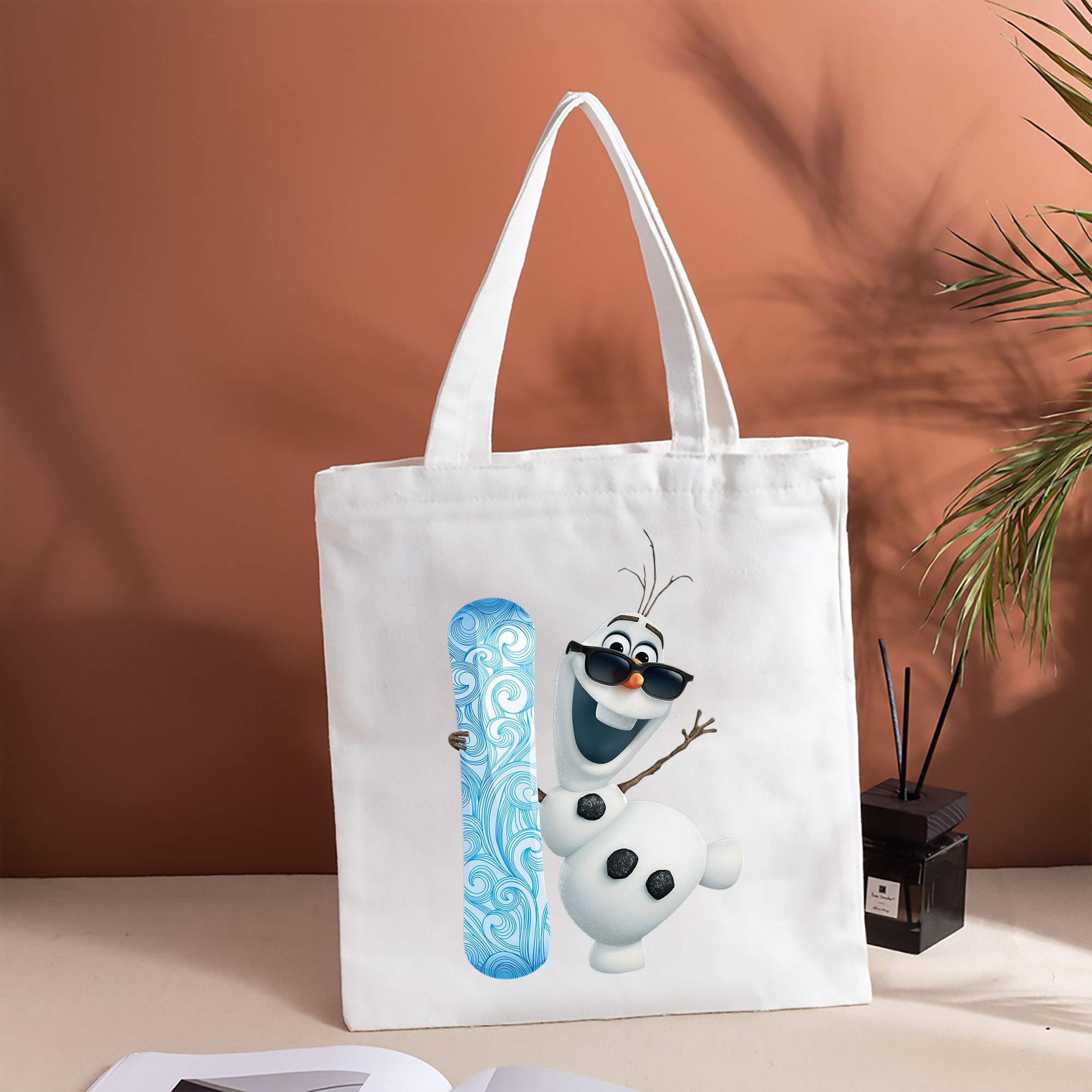 アナと雪の女王 アンナ エルサ Frozen Anna Elsa 縦型キャンバス生地手提げバッグ　トートバッグ