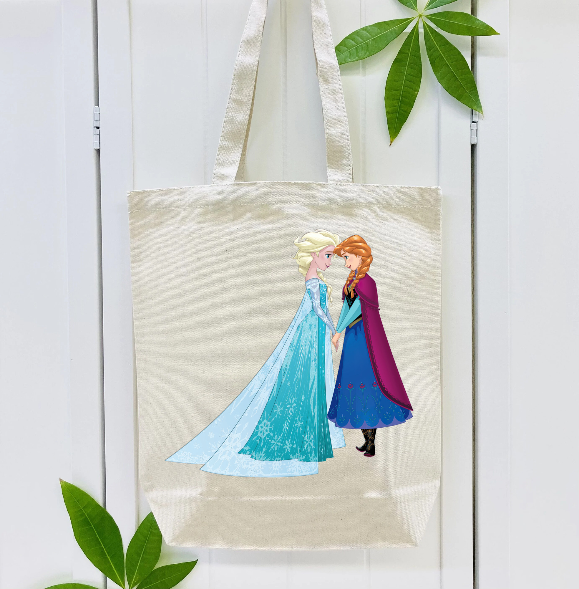 アナと雪の女王 アンナ エルサ Frozen Anna Elsa 縦型キャンバス生地手提げバッグ　トートバッグ