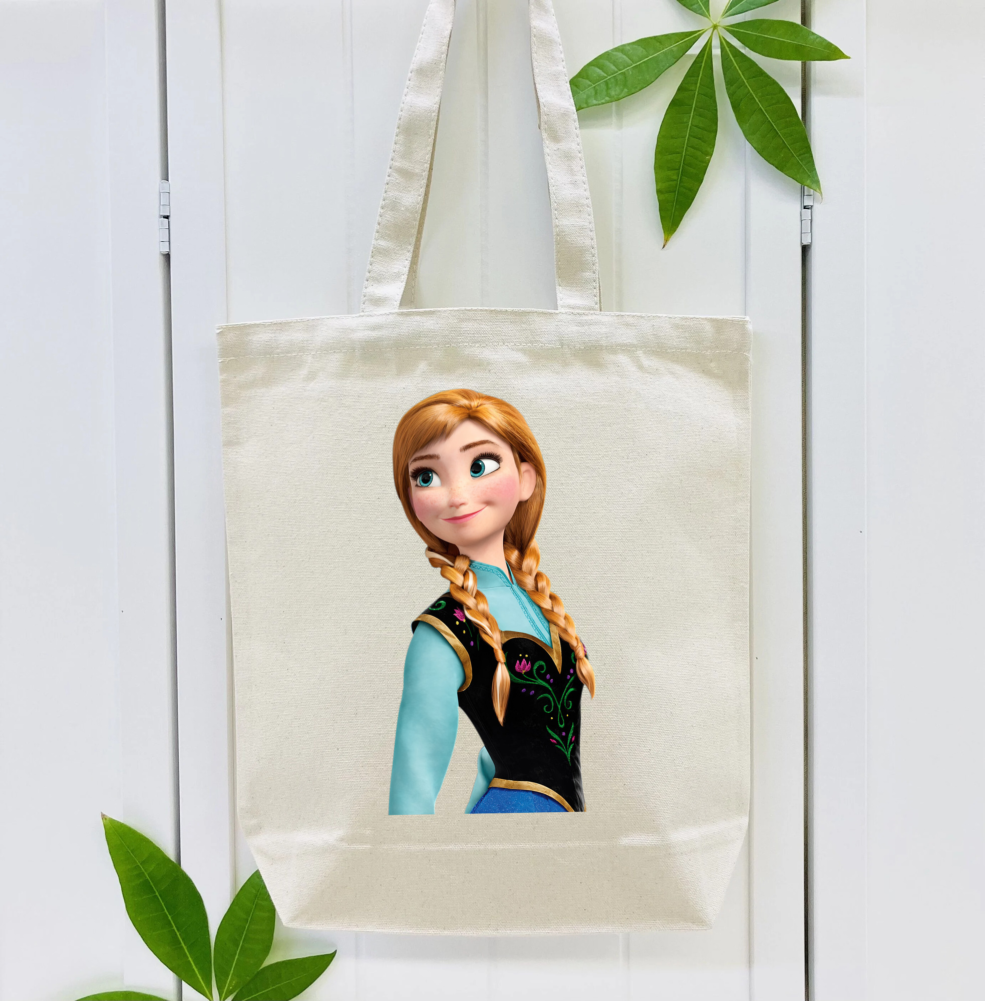 アナと雪の女王 アンナ エルサ Frozen Anna Elsa 縦型キャンバス生地手提げバッグ　トートバッグ