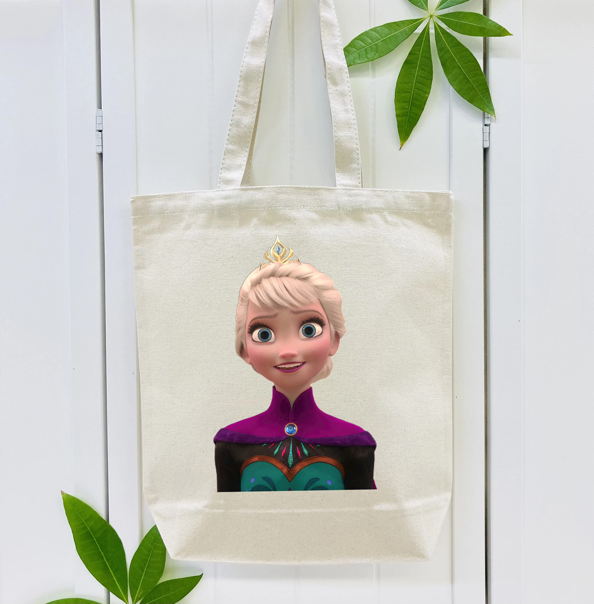 アナと雪の女王 アンナ エルサ Frozen Anna Elsa 縦型キャンバス生地手提げバッグ　トートバッグ