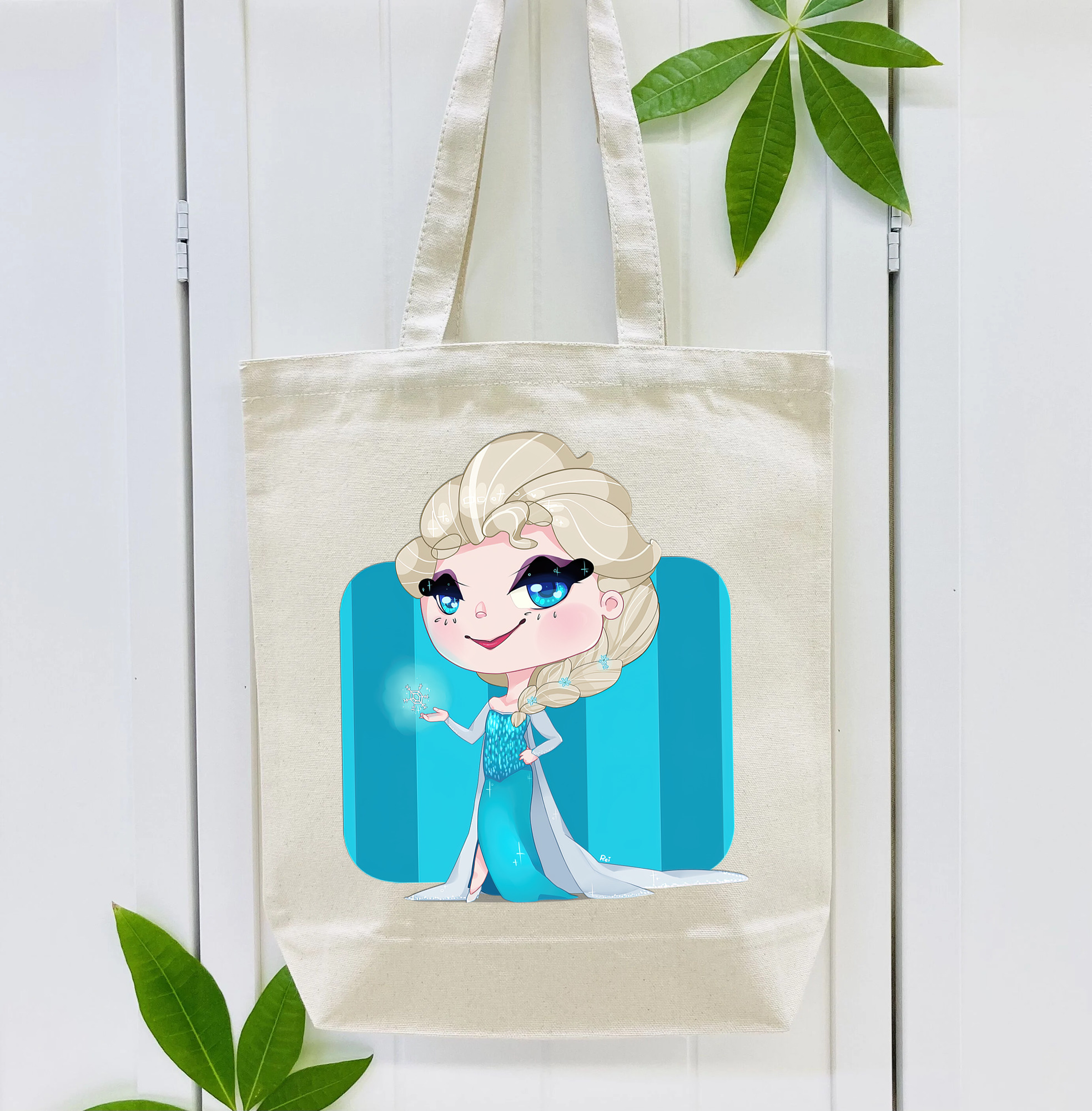 アナと雪の女王 アンナ エルサ Frozen Anna Elsa 縦型キャンバス生地手提げバッグ　トートバッグ