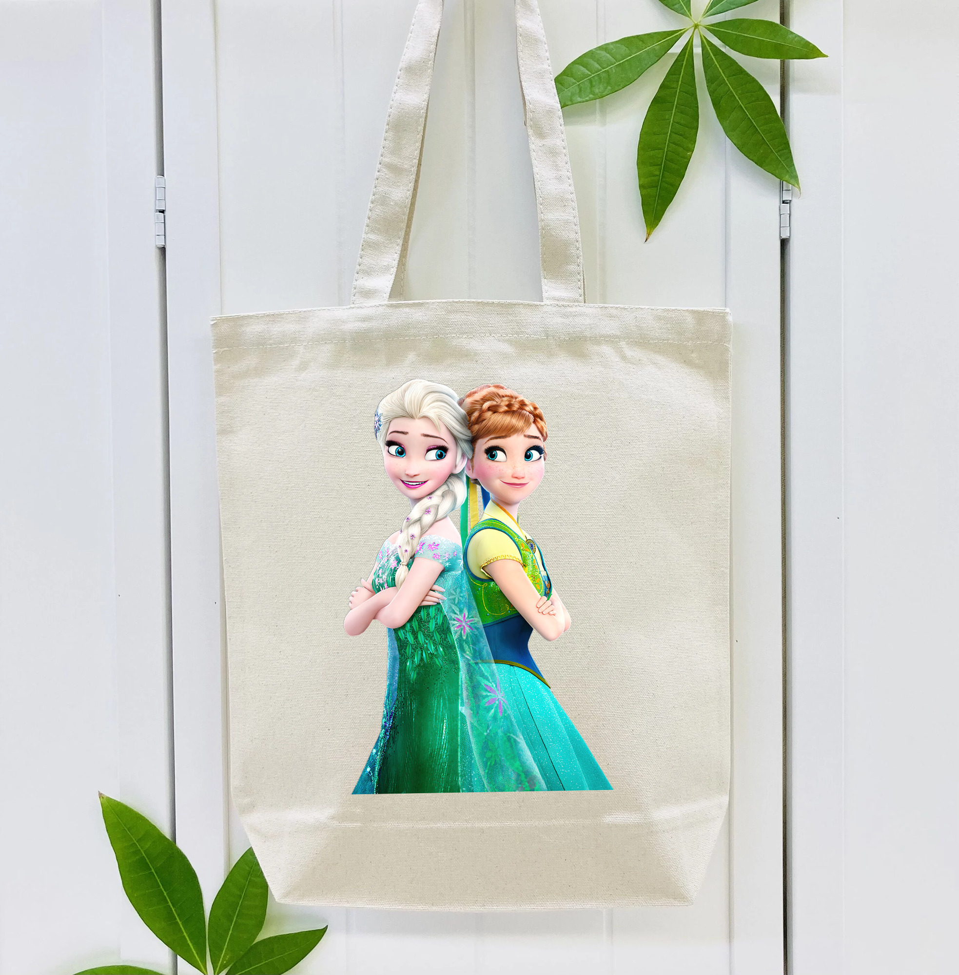 アナと雪の女王 アンナ エルサ Frozen Anna Elsa 縦型キャンバス生地手提げバッグ　トートバッグ