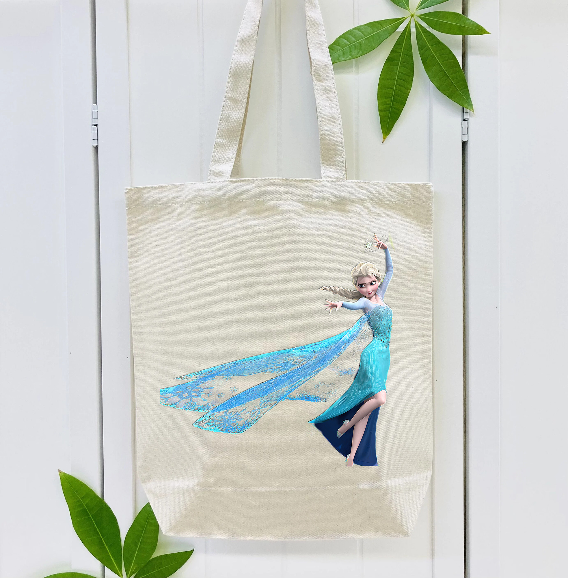 アナと雪の女王 アンナ エルサ Frozen Anna Elsa 縦型キャンバス生地手提げバッグ　トートバッグ