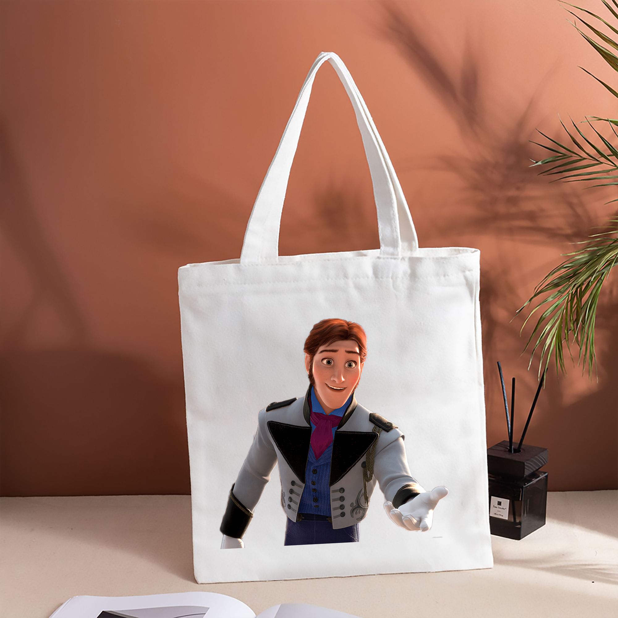 アナと雪の女王 アンナ エルサ Frozen Anna Elsa 縦型キャンバス生地手提げバッグ　トートバッグ