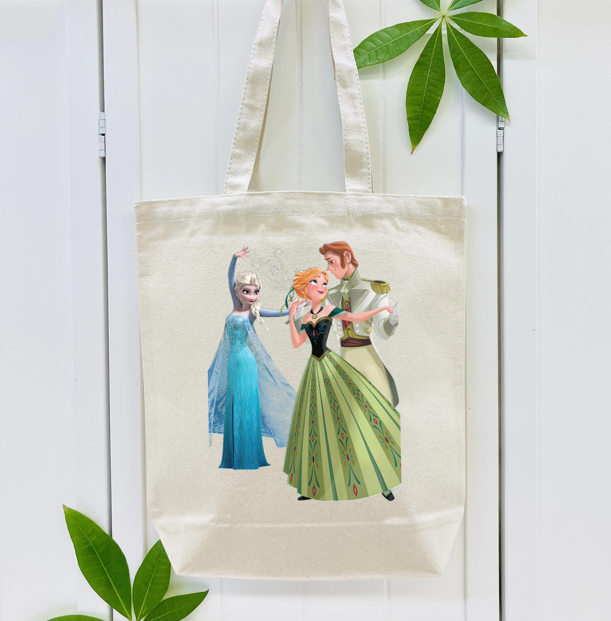 アナと雪の女王 アンナ エルサ Frozen Anna Elsa 縦型キャンバス生地手提げバッグ　トートバッグ