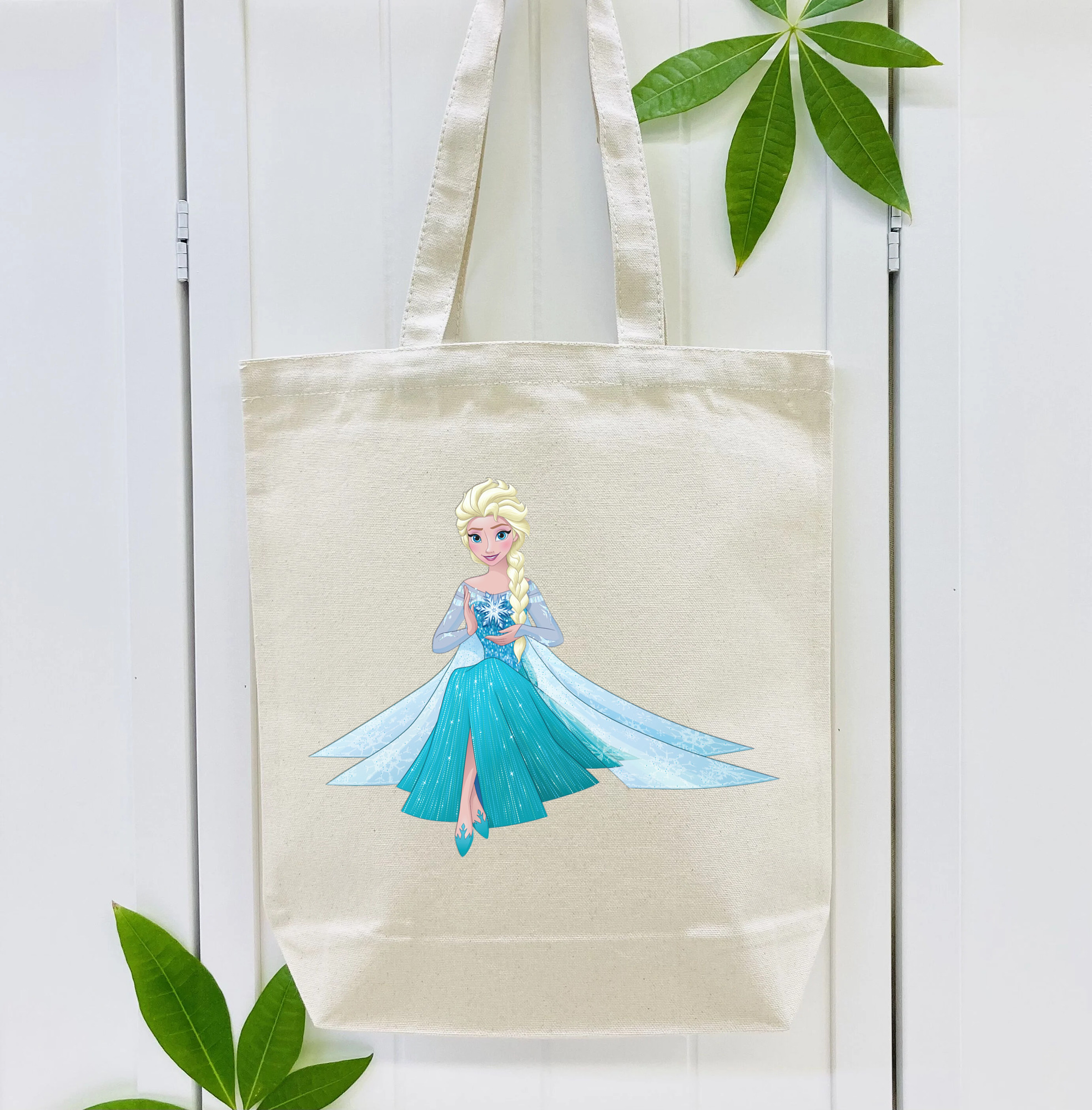 アナと雪の女王 アンナ エルサ Frozen Anna Elsa 縦型キャンバス生地手提げバッグ　トートバッグ