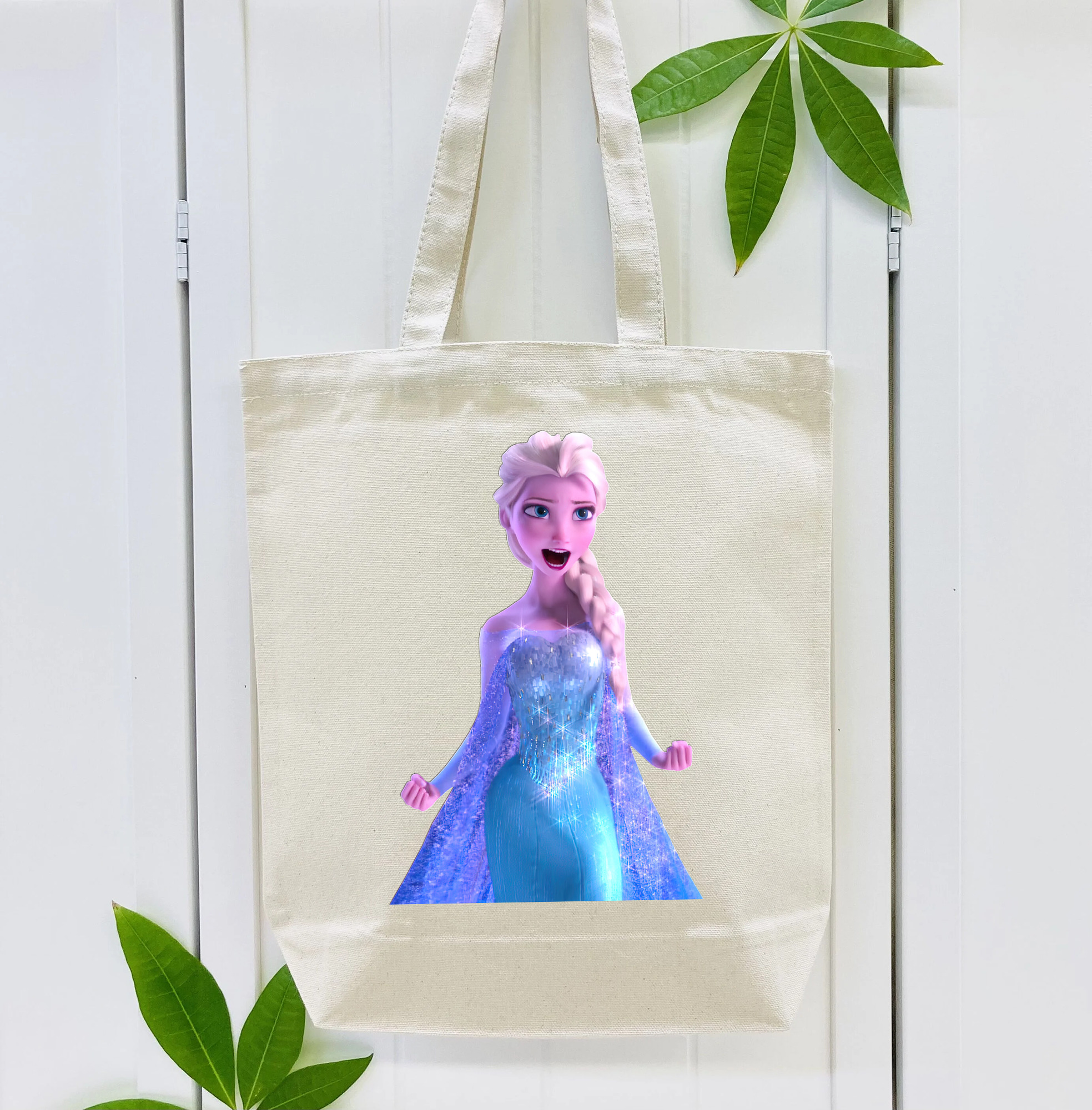 アナと雪の女王 アンナ エルサ Frozen Anna Elsa 縦型キャンバス生地手提げバッグ　トートバッグ
