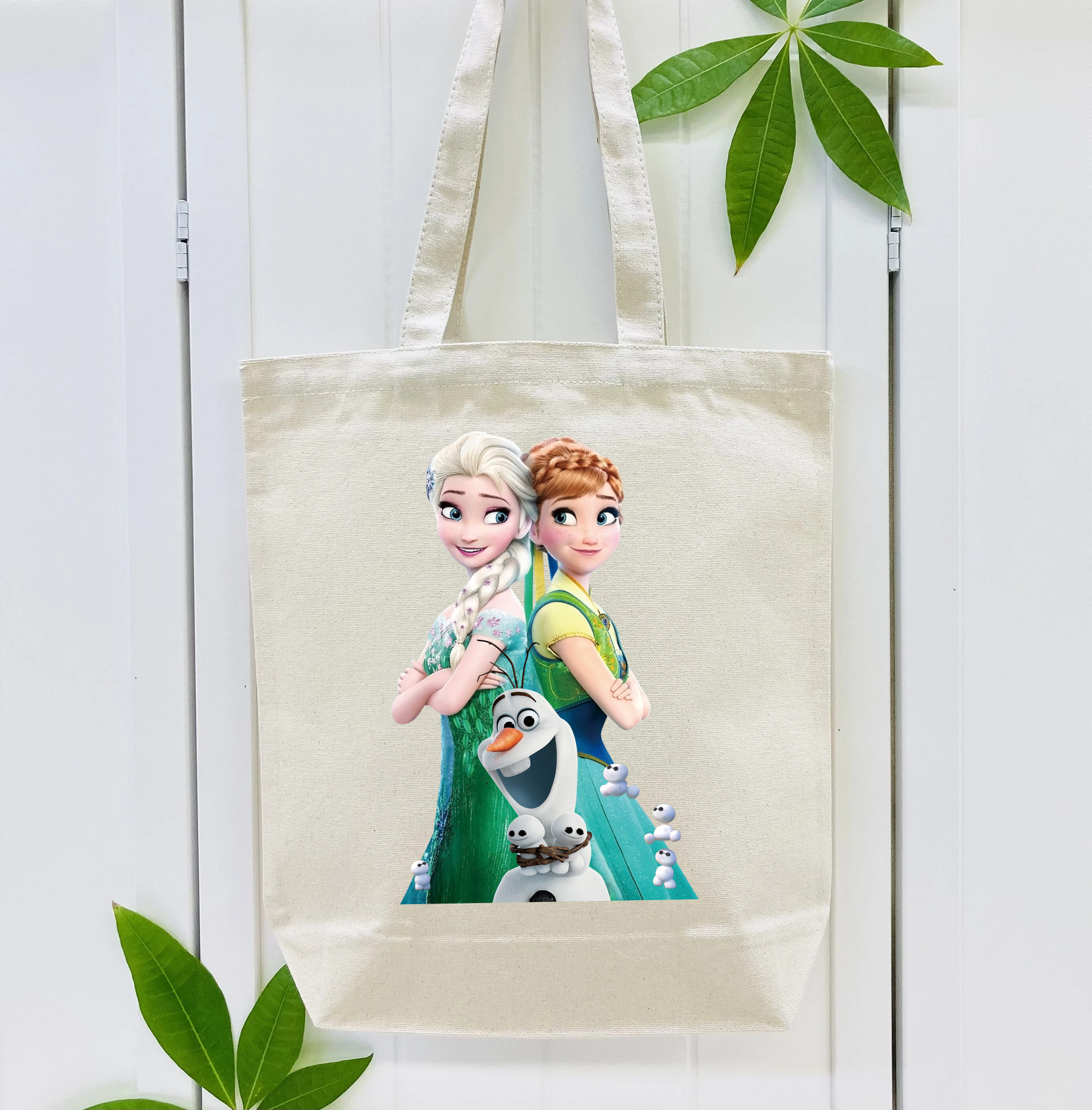 アナと雪の女王 アンナ エルサ Frozen Anna Elsa 縦型キャンバス生地手提げバッグ　トートバッグ