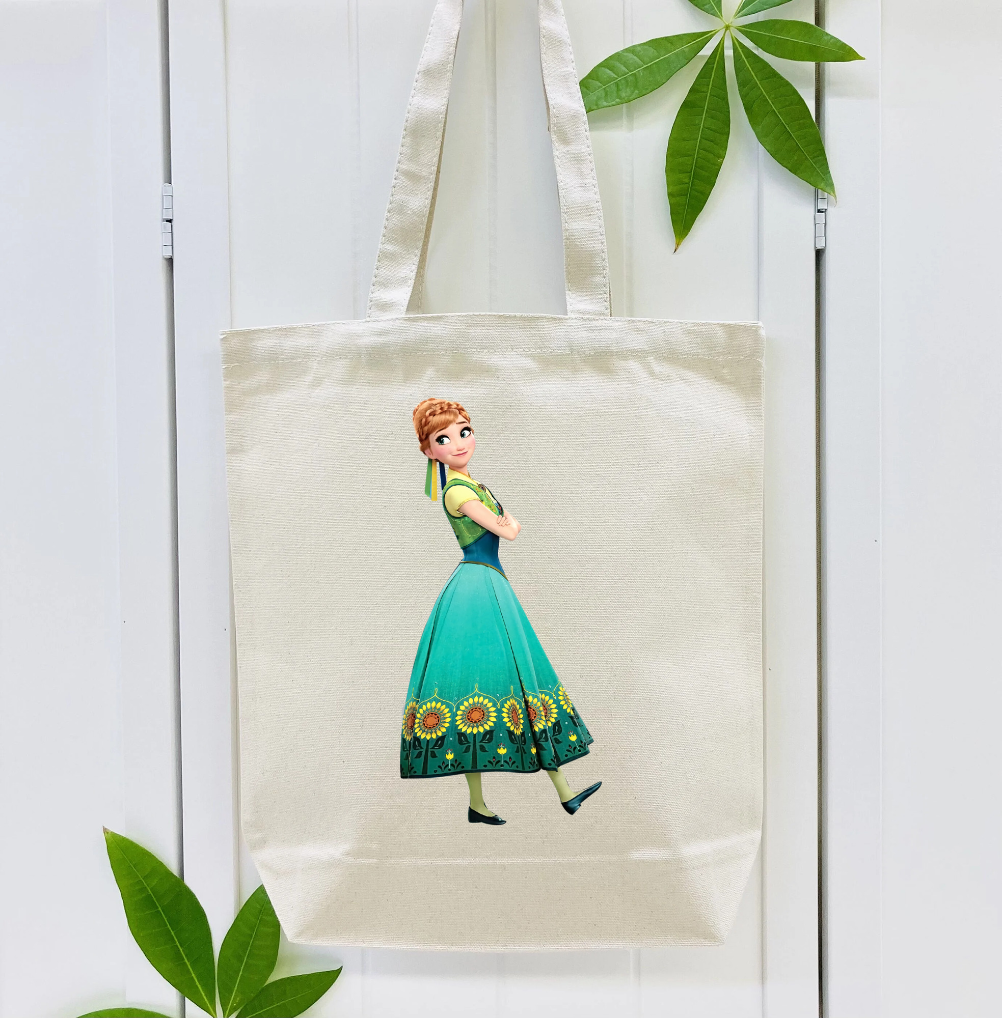 アナと雪の女王 アンナ エルサ Frozen Anna Elsa 縦型キャンバス生地手提げバッグ　トートバッグ