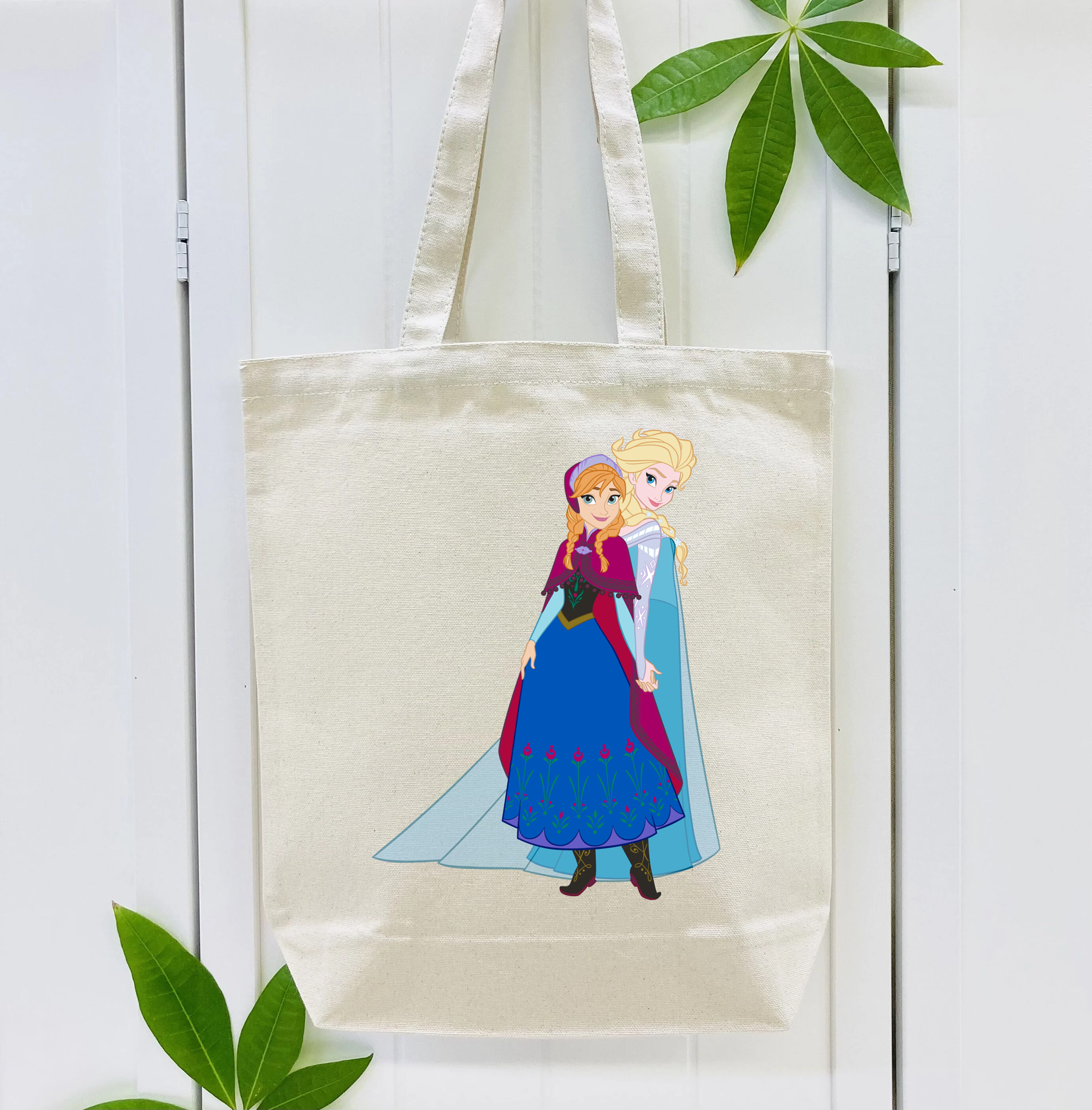 アナと雪の女王 アンナ エルサ Frozen Anna Elsa 縦型キャンバス生地手提げバッグ　トートバッグ