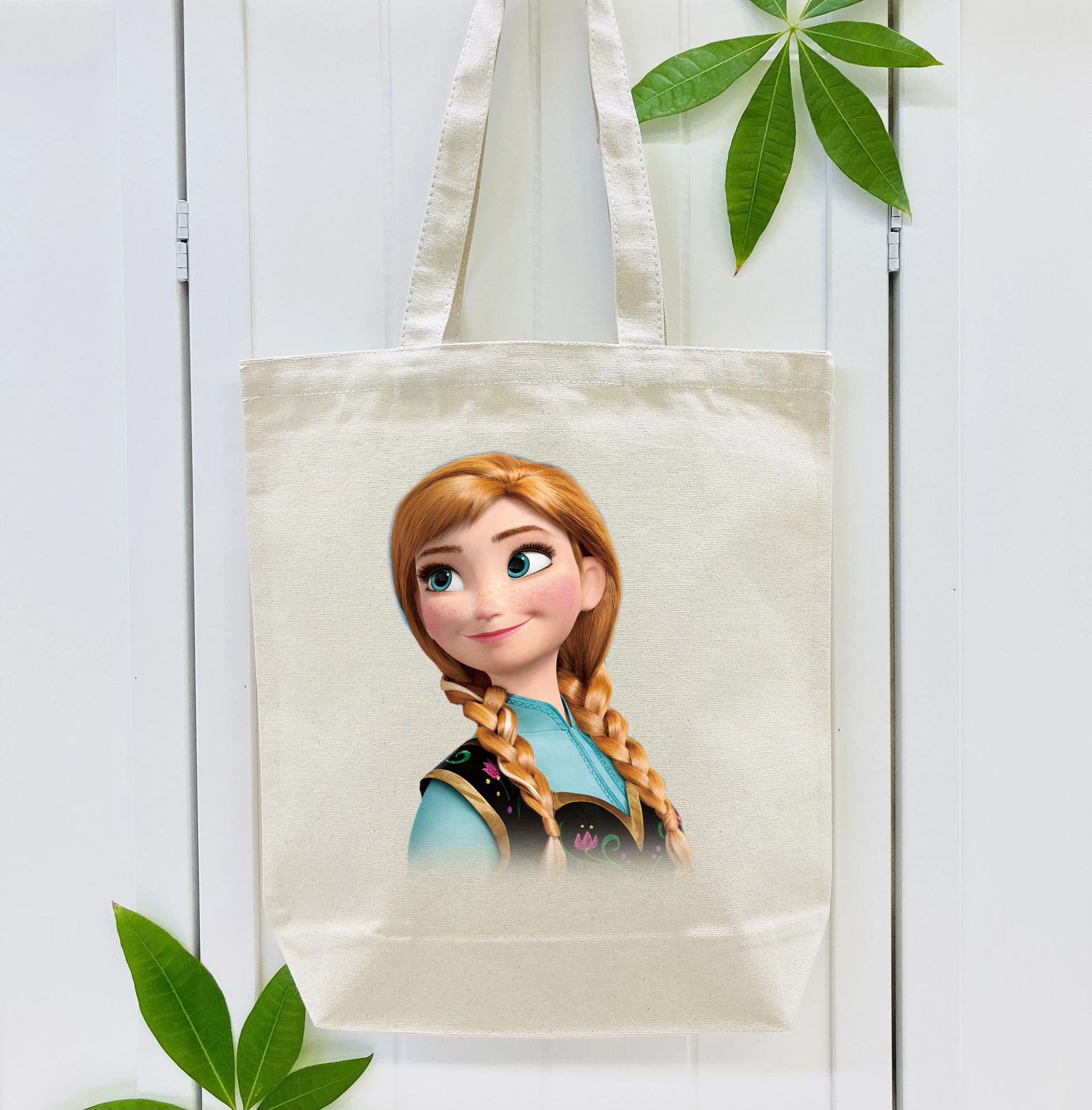 アナと雪の女王 アンナ エルサ Frozen Anna Elsa 縦型キャンバス生地手提げバッグ　トートバッグ