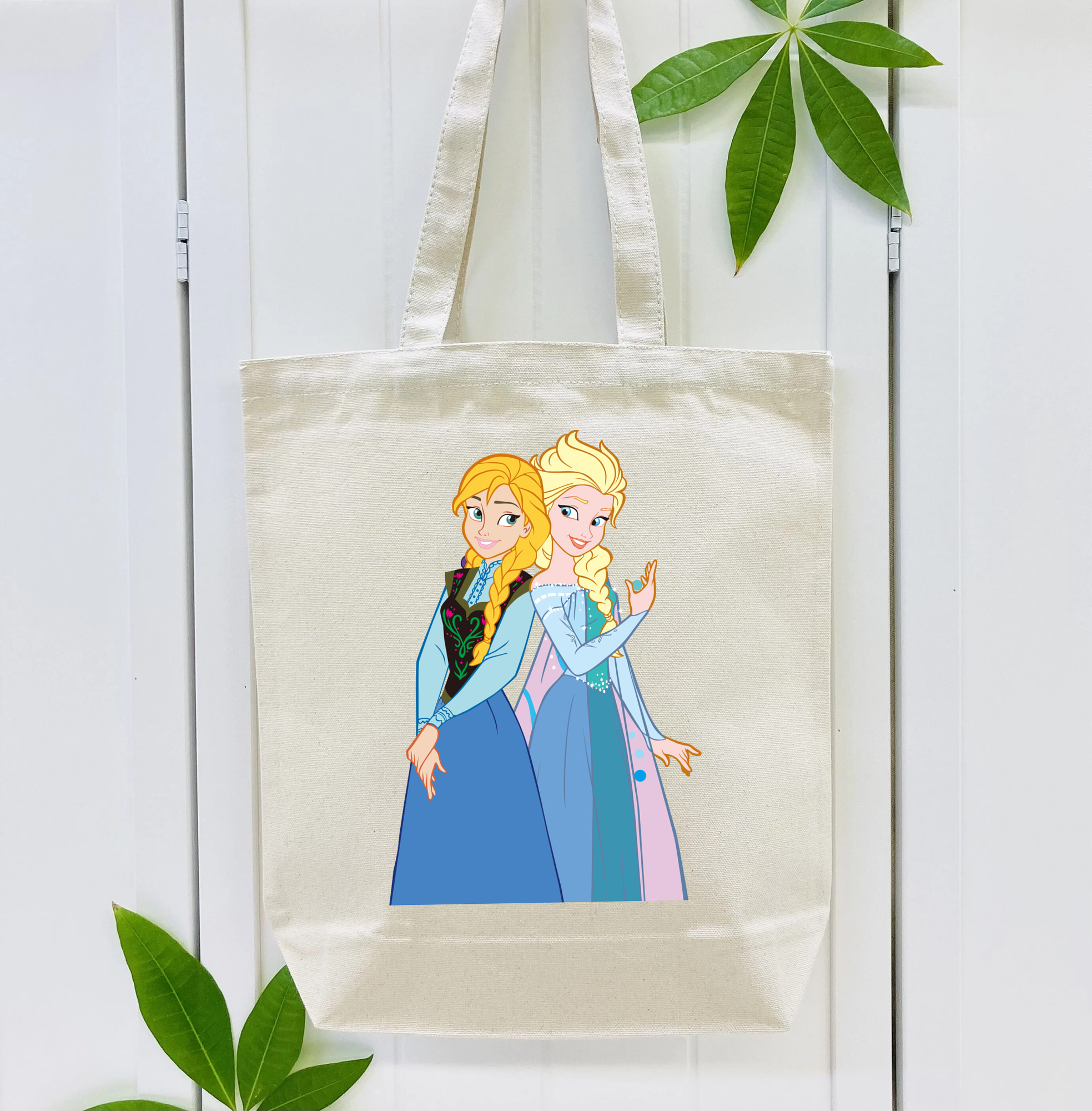 アナと雪の女王 アンナ エルサ Frozen Anna Elsa 縦型キャンバス生地手提げバッグ　トートバッグ