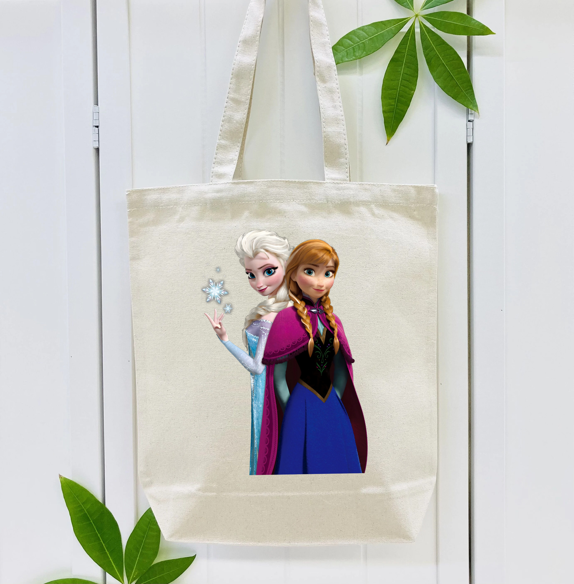 アナと雪の女王 アンナ エルサ Frozen Anna Elsa 縦型キャンバス生地手提げバッグ　トートバッグ
