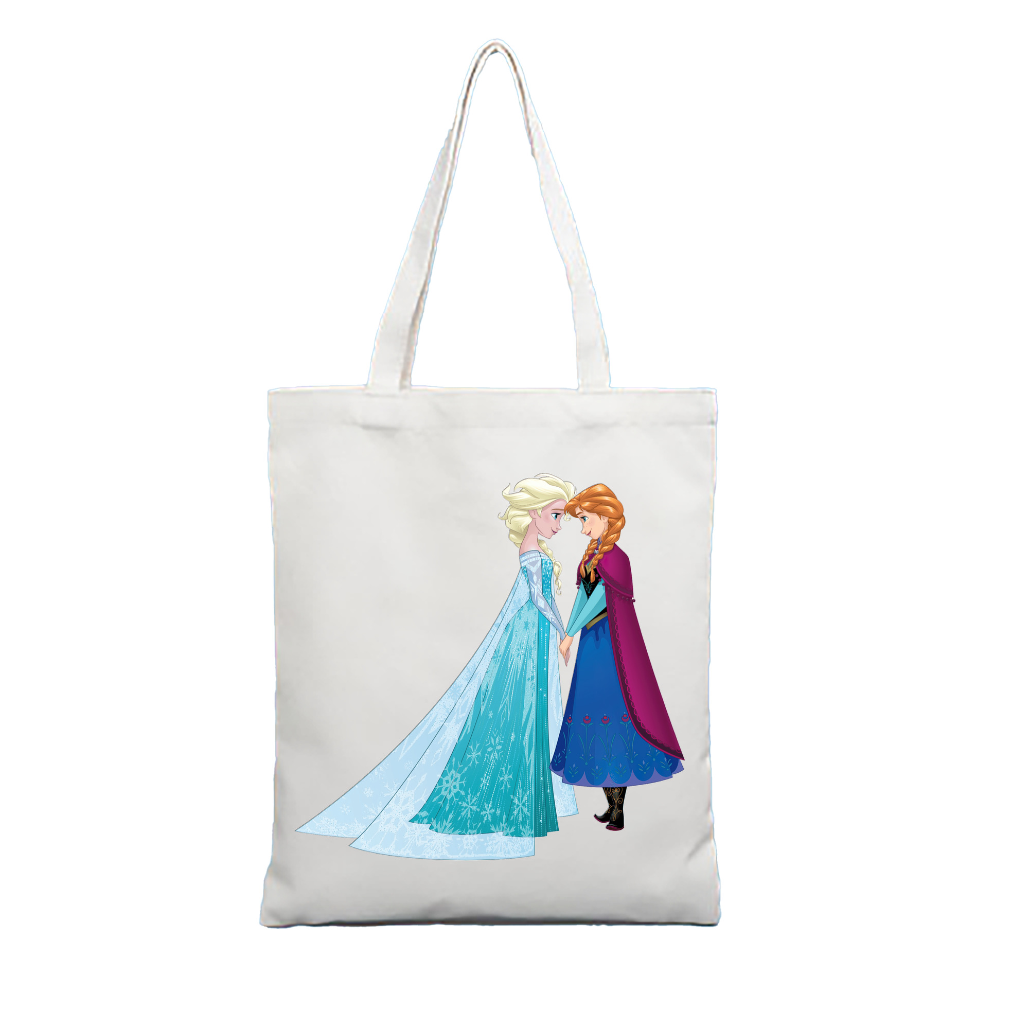 （画像用） アナと雪の女王 アンナ エルサ Frozen Anna Elsa 縦型キャンバス生地手提げバッグ　トートバッグ