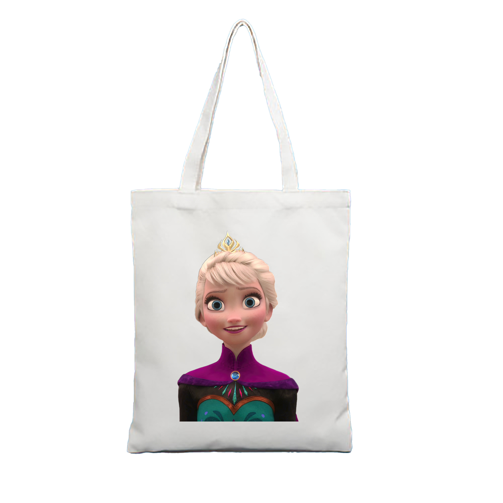 （画像用） アナと雪の女王 アンナ エルサ Frozen Anna Elsa 縦型キャンバス生地手提げバッグ　トートバッグ