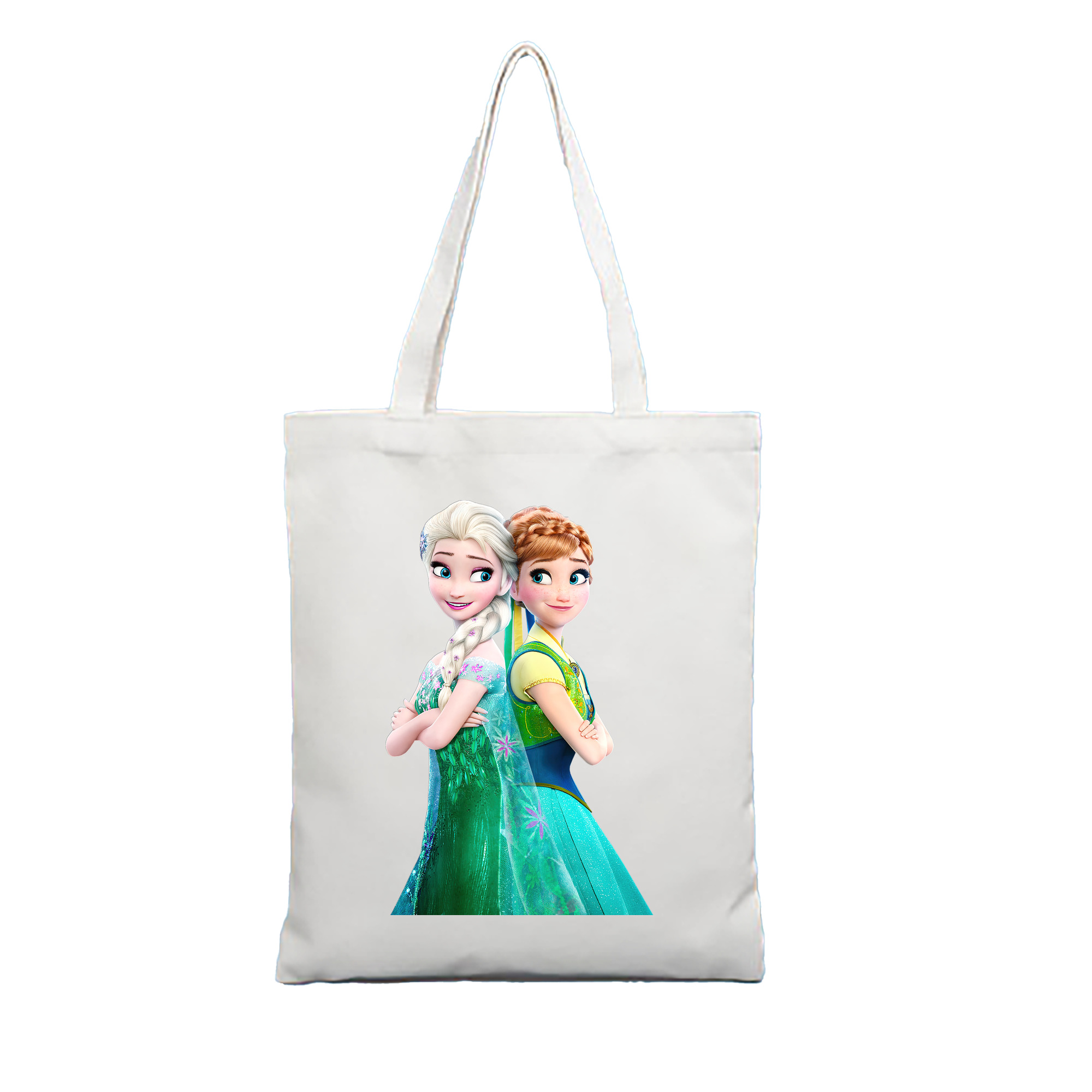 （画像用） アナと雪の女王 アンナ エルサ Frozen Anna Elsa 縦型キャンバス生地手提げバッグ　トートバッグ