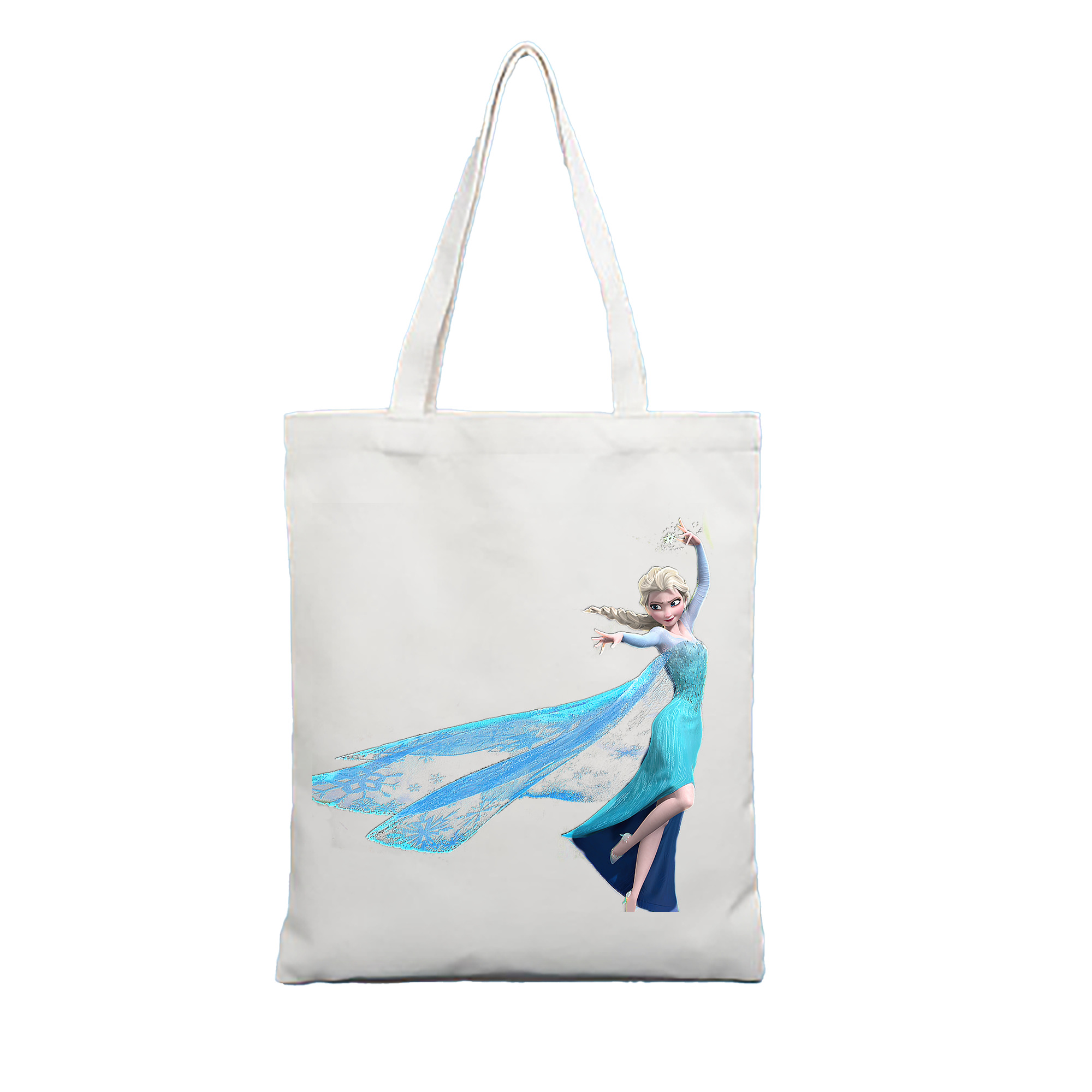 （画像用） アナと雪の女王 アンナ エルサ Frozen Anna Elsa 縦型キャンバス生地手提げバッグ　トートバッグ