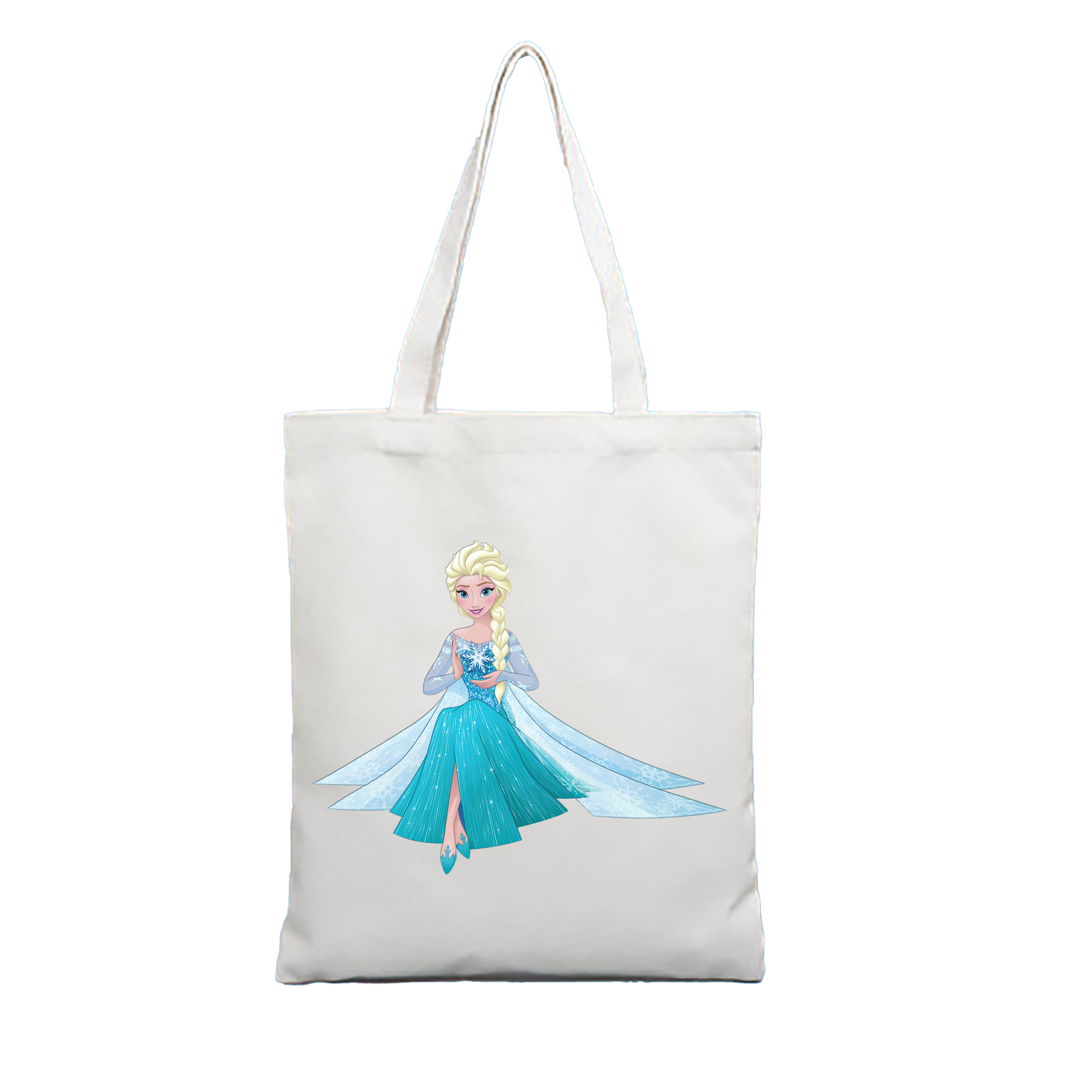 （画像用） アナと雪の女王 アンナ エルサ Frozen Anna Elsa 縦型キャンバス生地手提げバッグ　トートバッグ