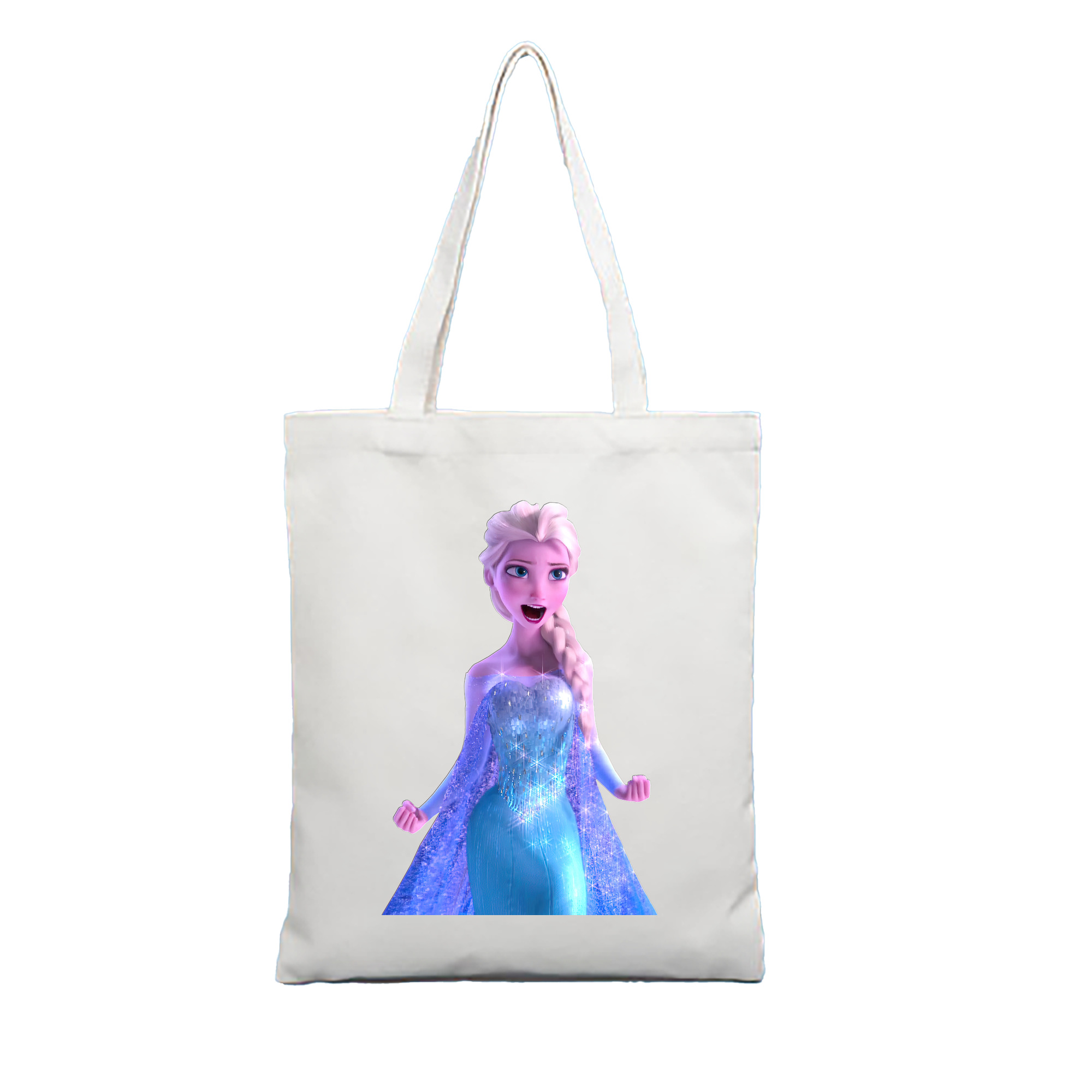 （画像用） アナと雪の女王 アンナ エルサ Frozen Anna Elsa 縦型キャンバス生地手提げバッグ　トートバッグ