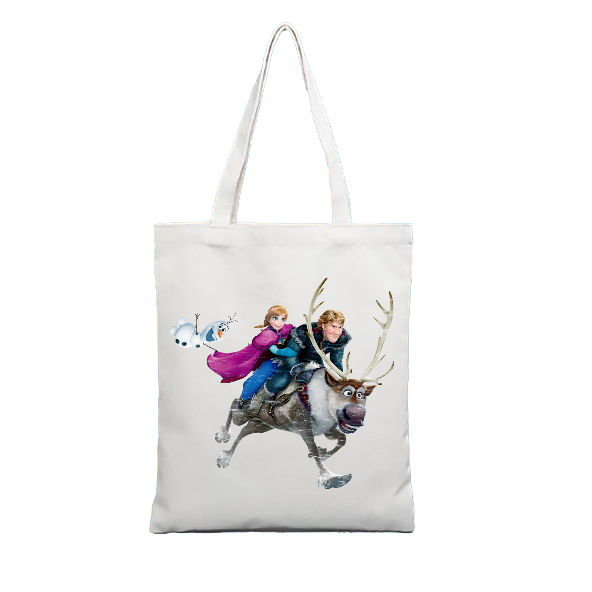 （画像用） アナと雪の女王 アンナ エルサ Frozen Anna Elsa 縦型キャンバス生地手提げバッグ　トートバッグ