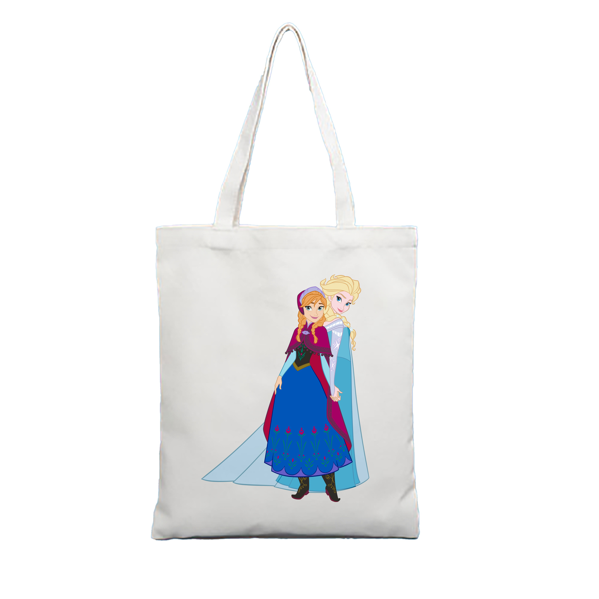 （画像用） アナと雪の女王 アンナ エルサ Frozen Anna Elsa 縦型キャンバス生地手提げバッグ　トートバッグ