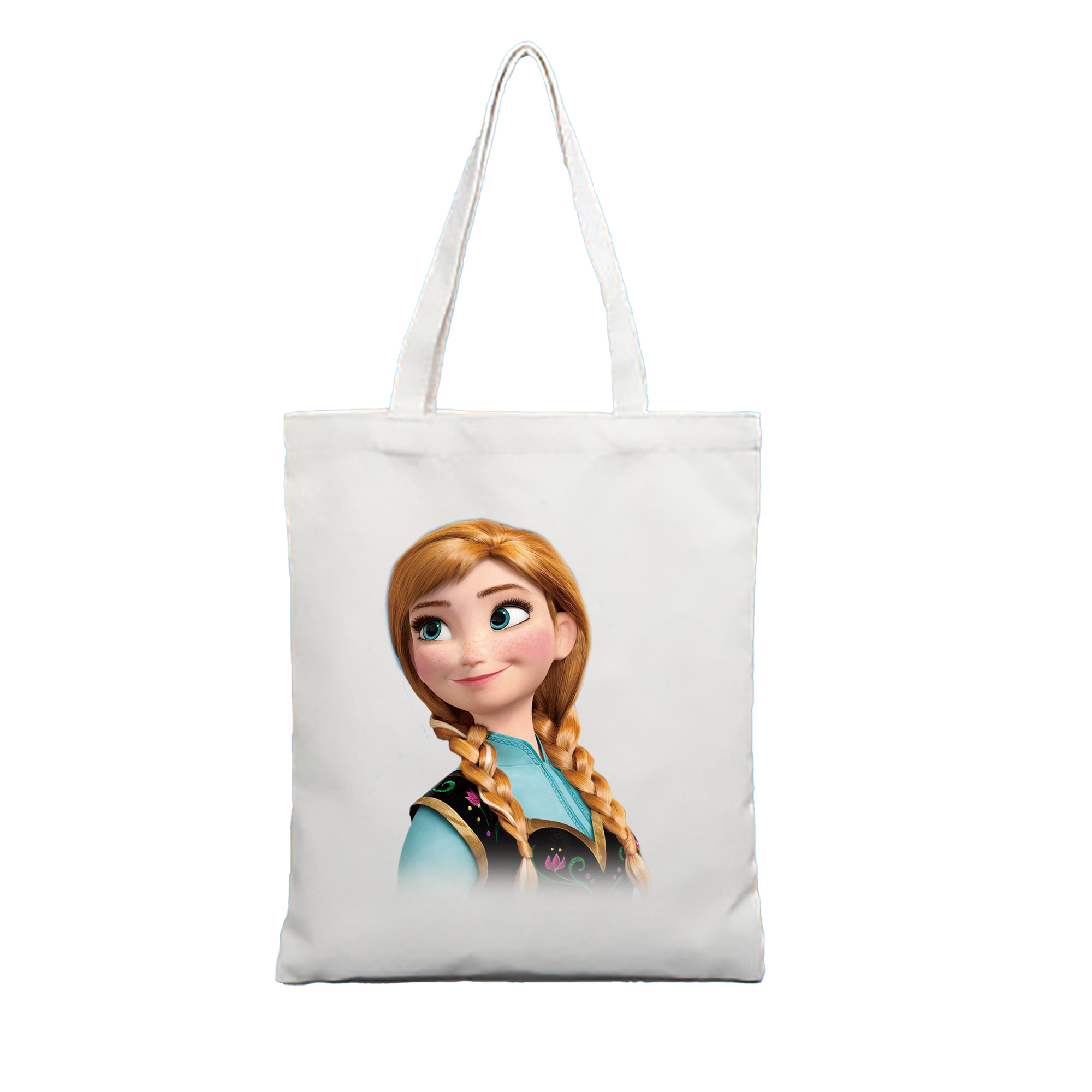 （画像用） アナと雪の女王 アンナ エルサ Frozen Anna Elsa 縦型キャンバス生地手提げバッグ　トートバッグ