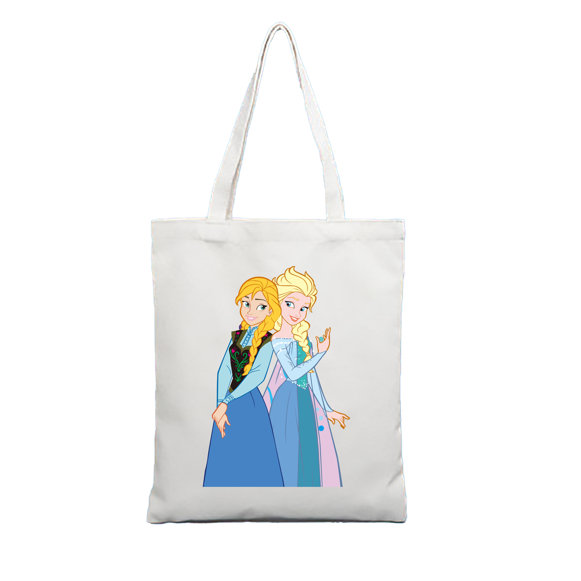 （画像用） アナと雪の女王 アンナ エルサ Frozen Anna Elsa 縦型キャンバス生地手提げバッグ　トートバッグ