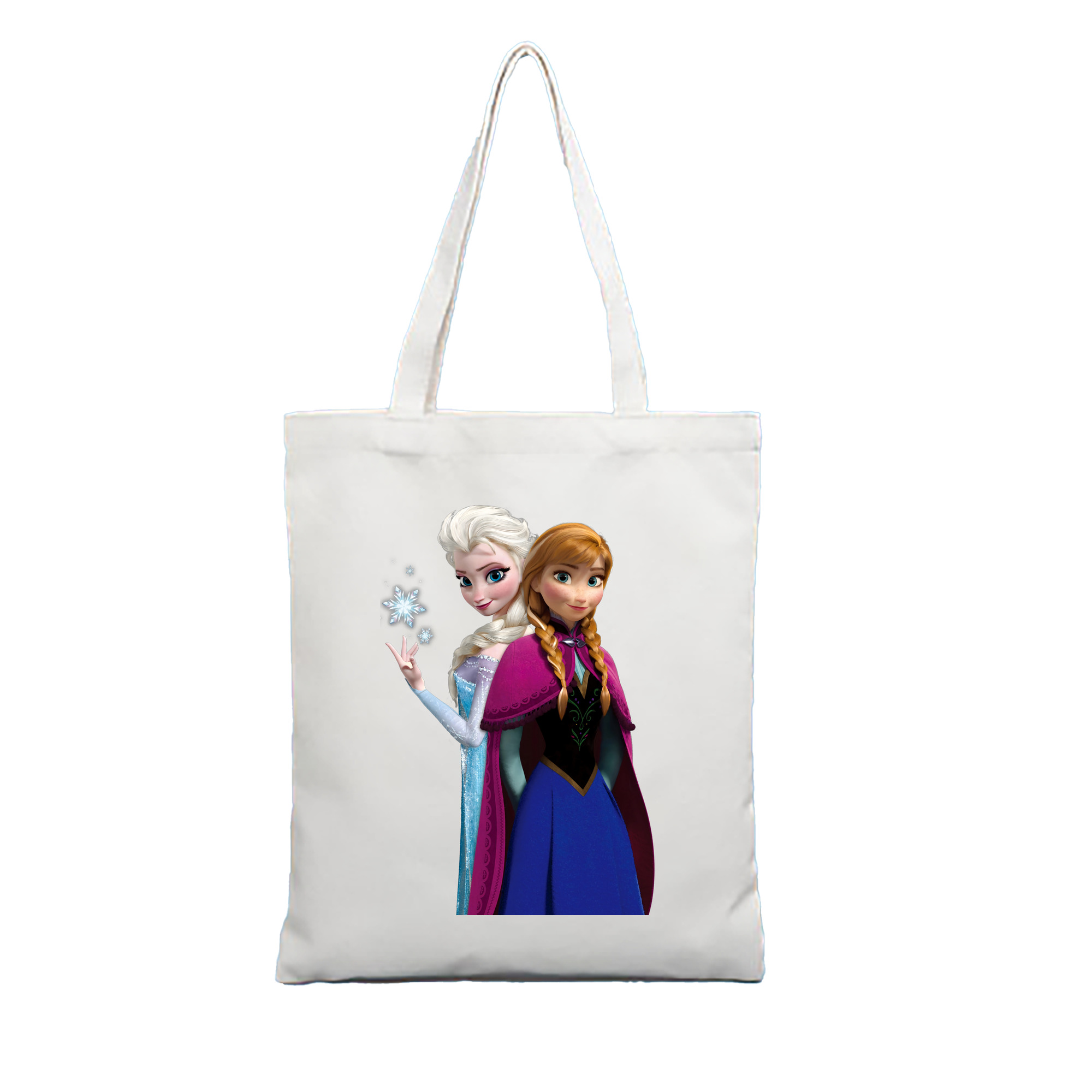 （画像用） アナと雪の女王 アンナ エルサ Frozen Anna Elsa 縦型キャンバス生地手提げバッグ　トートバッグ