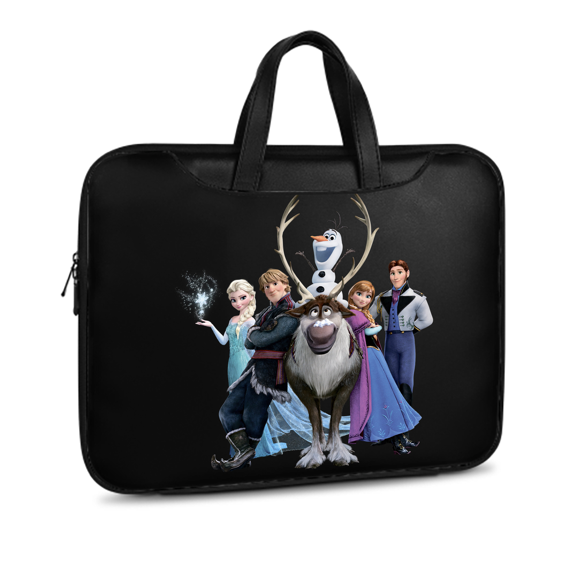 （画像用） アナと雪の女王 アンナ エルサ Frozen Anna Elsa レザーラップトップバッグ　ノートパソコンケース