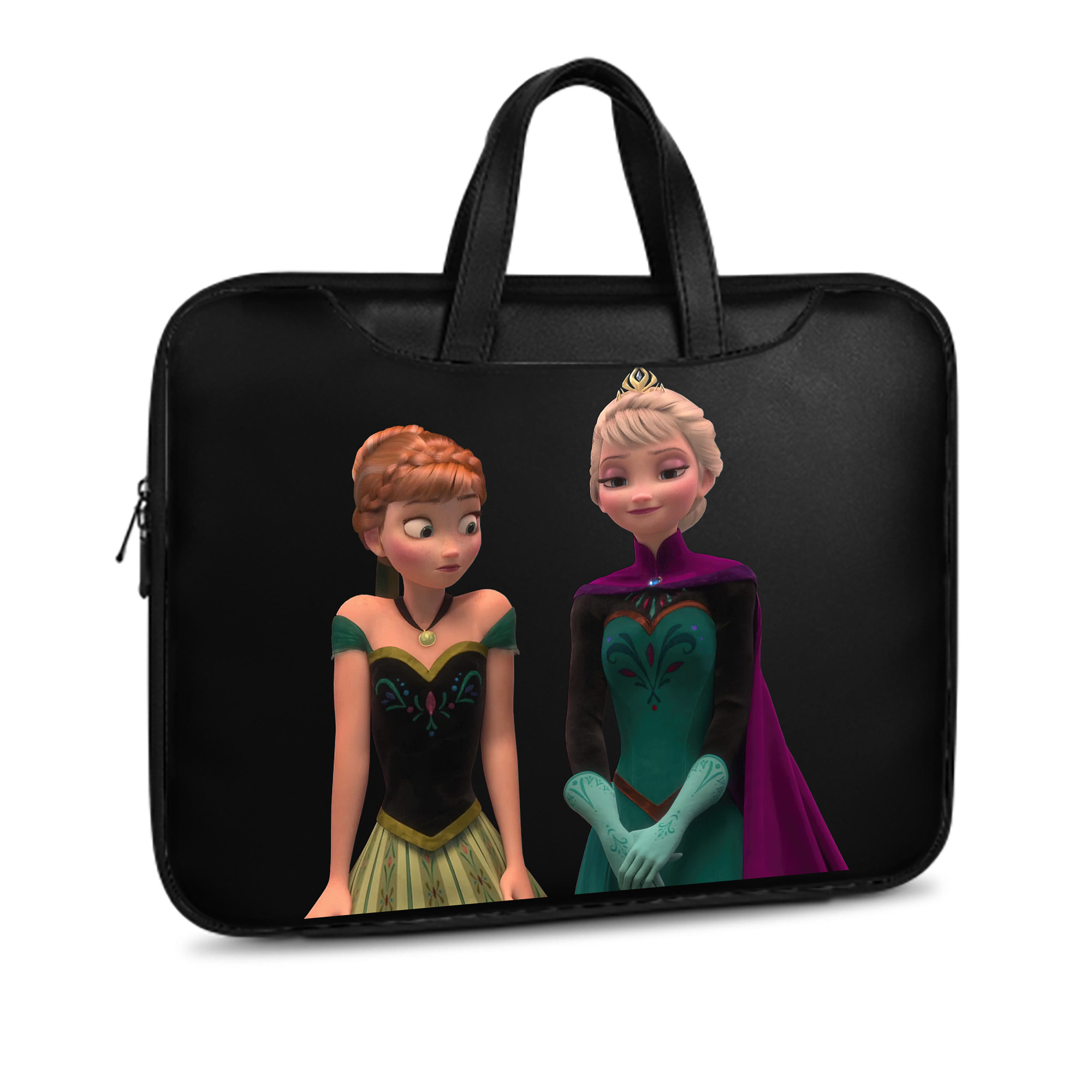 （画像用） アナと雪の女王 アンナ エルサ Frozen Anna Elsa レザーラップトップバッグ　ノートパソコンケース