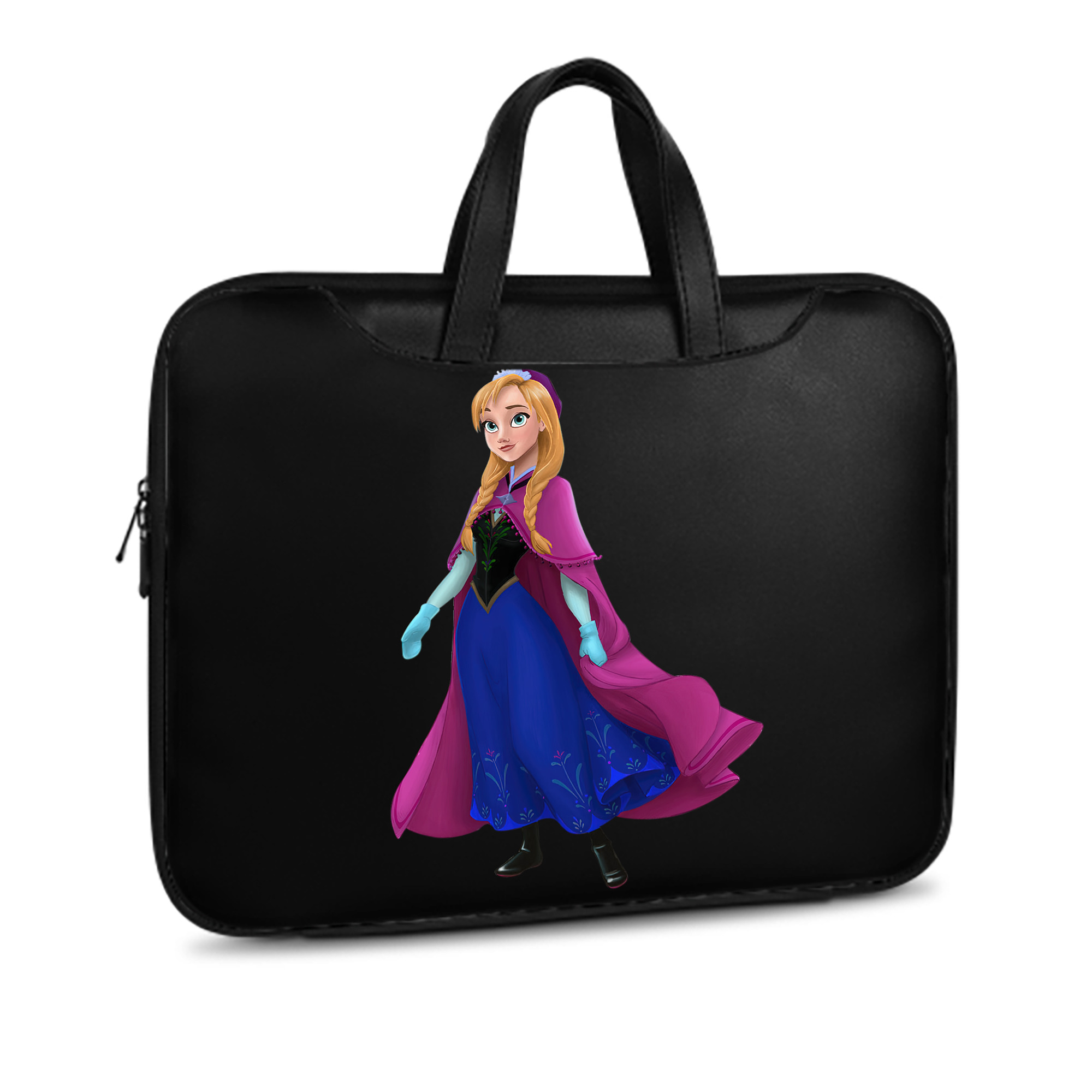（画像用） アナと雪の女王 アンナ エルサ Frozen Anna Elsa レザーラップトップバッグ　ノートパソコンケース