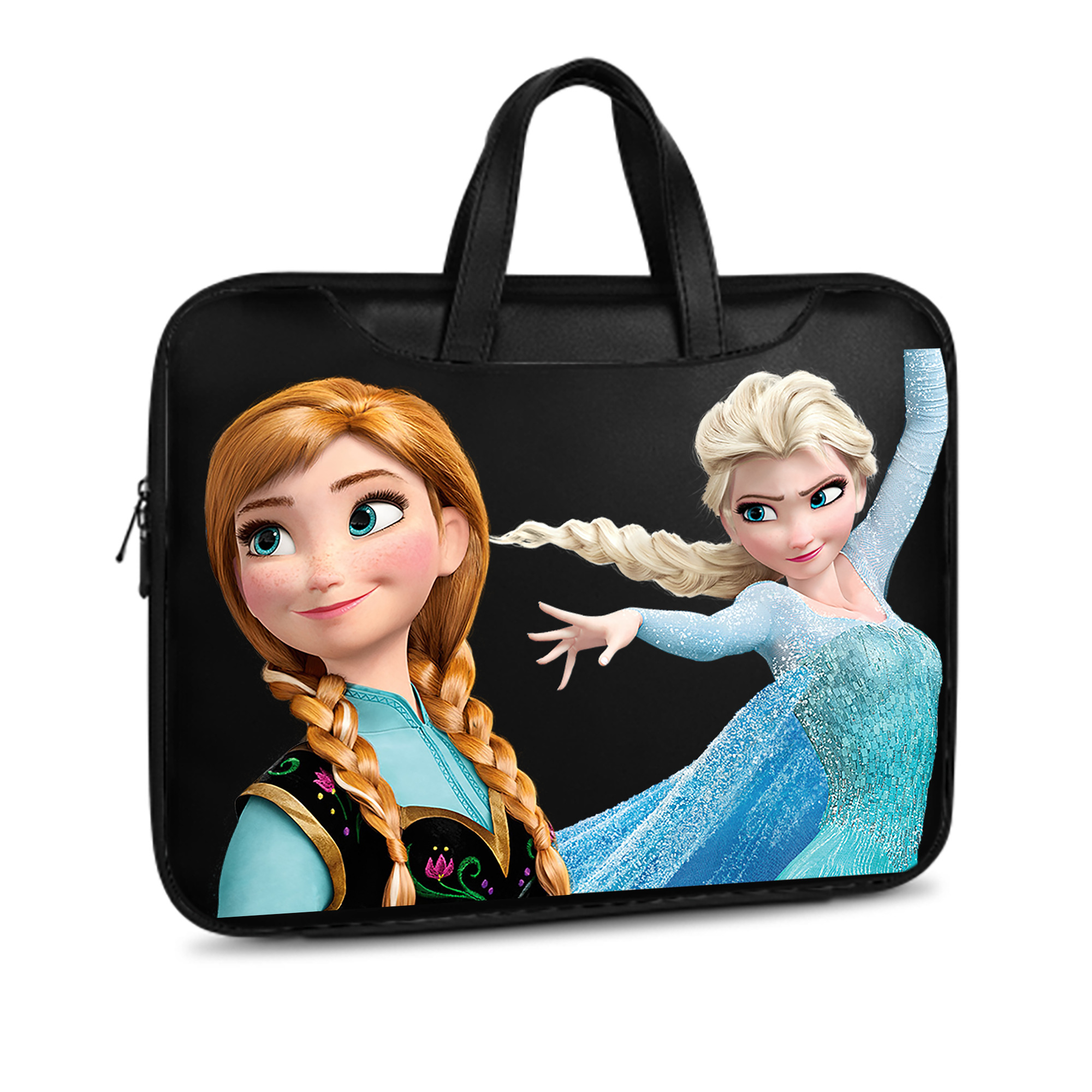 （画像用） アナと雪の女王 アンナ エルサ Frozen Anna Elsa レザーラップトップバッグ　ノートパソコンケース