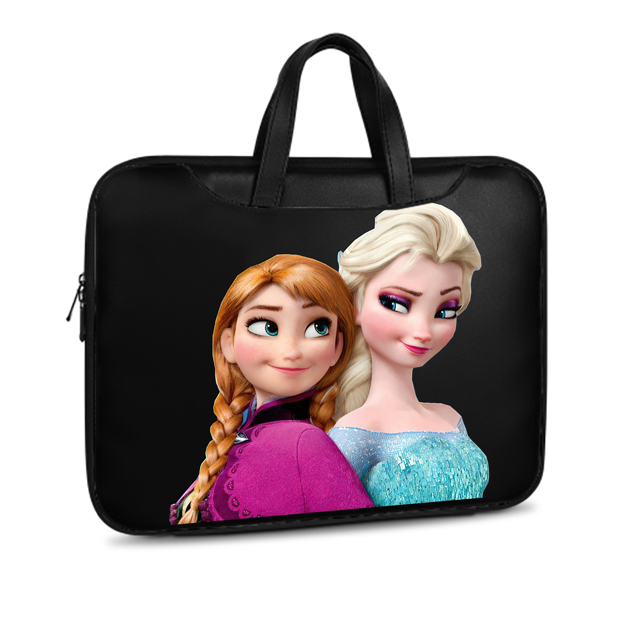 （画像用） アナと雪の女王 アンナ エルサ Frozen Anna Elsa レザーラップトップバッグ　ノートパソコンケース