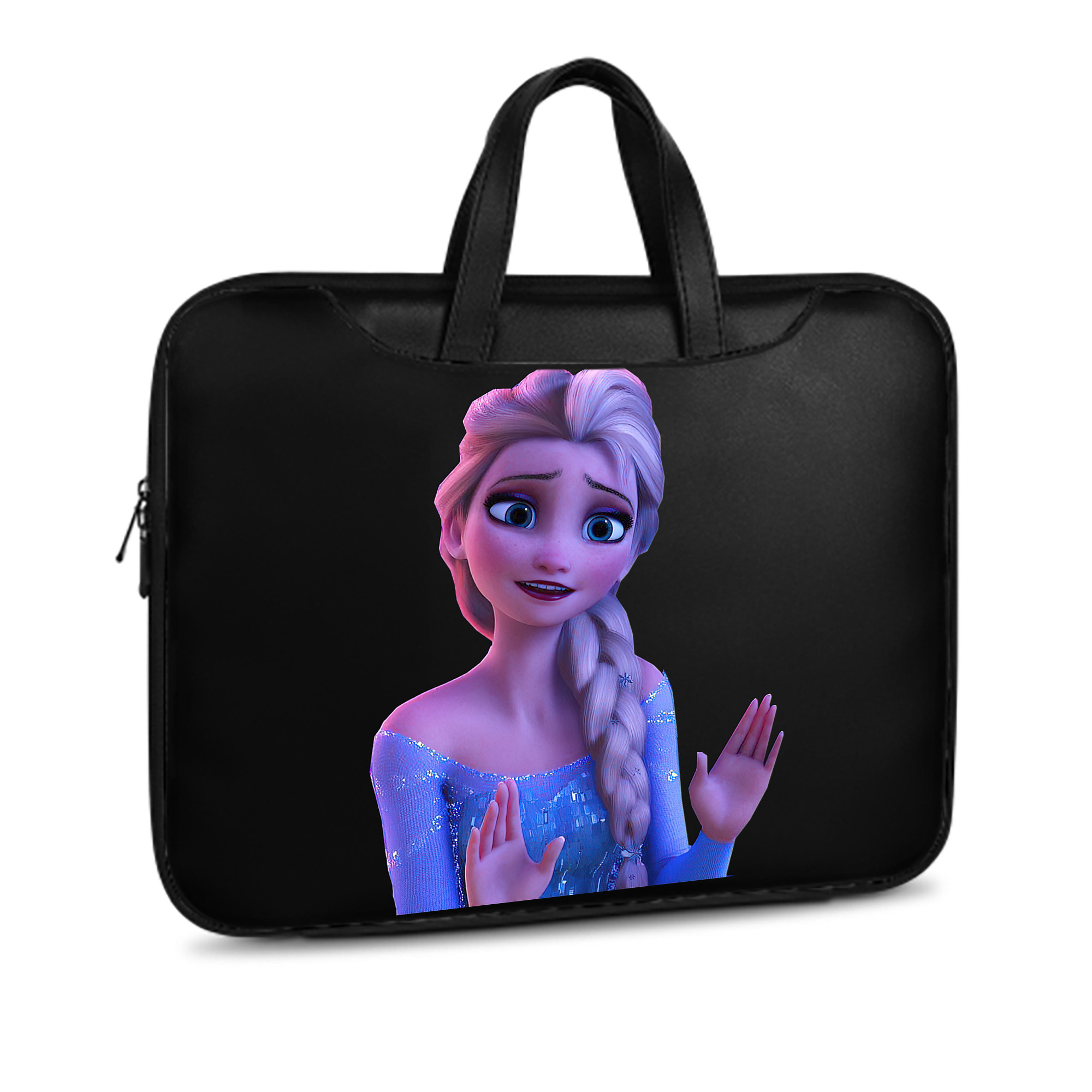 （画像用） アナと雪の女王 アンナ エルサ Frozen Anna Elsa レザーラップトップバッグ　ノートパソコンケース