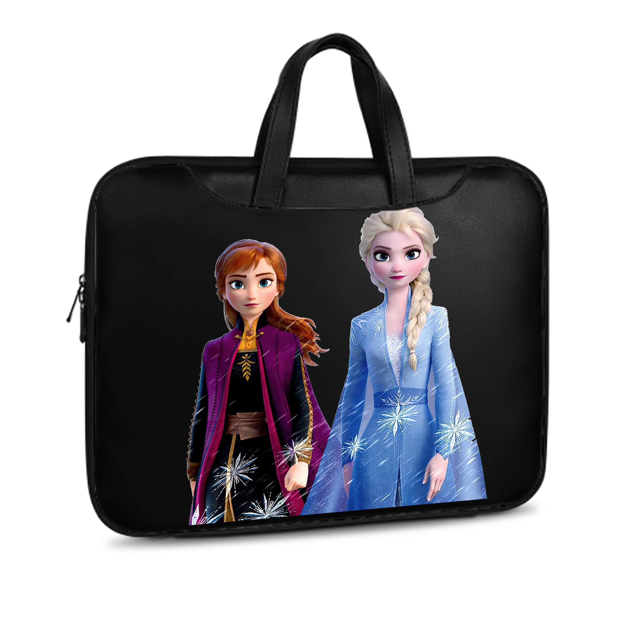 （画像用） アナと雪の女王 アンナ エルサ Frozen Anna Elsa レザーラップトップバッグ　ノートパソコンケース