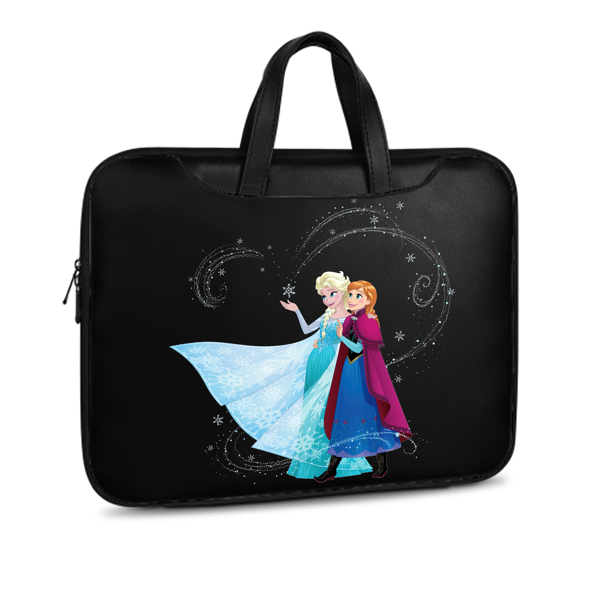 （画像用） アナと雪の女王 アンナ エルサ Frozen Anna Elsa レザーラップトップバッグ　ノートパソコンケース