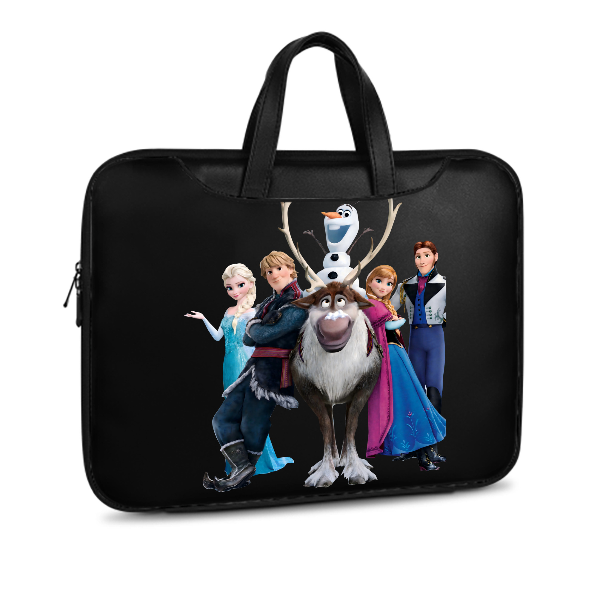 （画像用） アナと雪の女王 アンナ エルサ Frozen Anna Elsa レザーラップトップバッグ　ノートパソコンケース