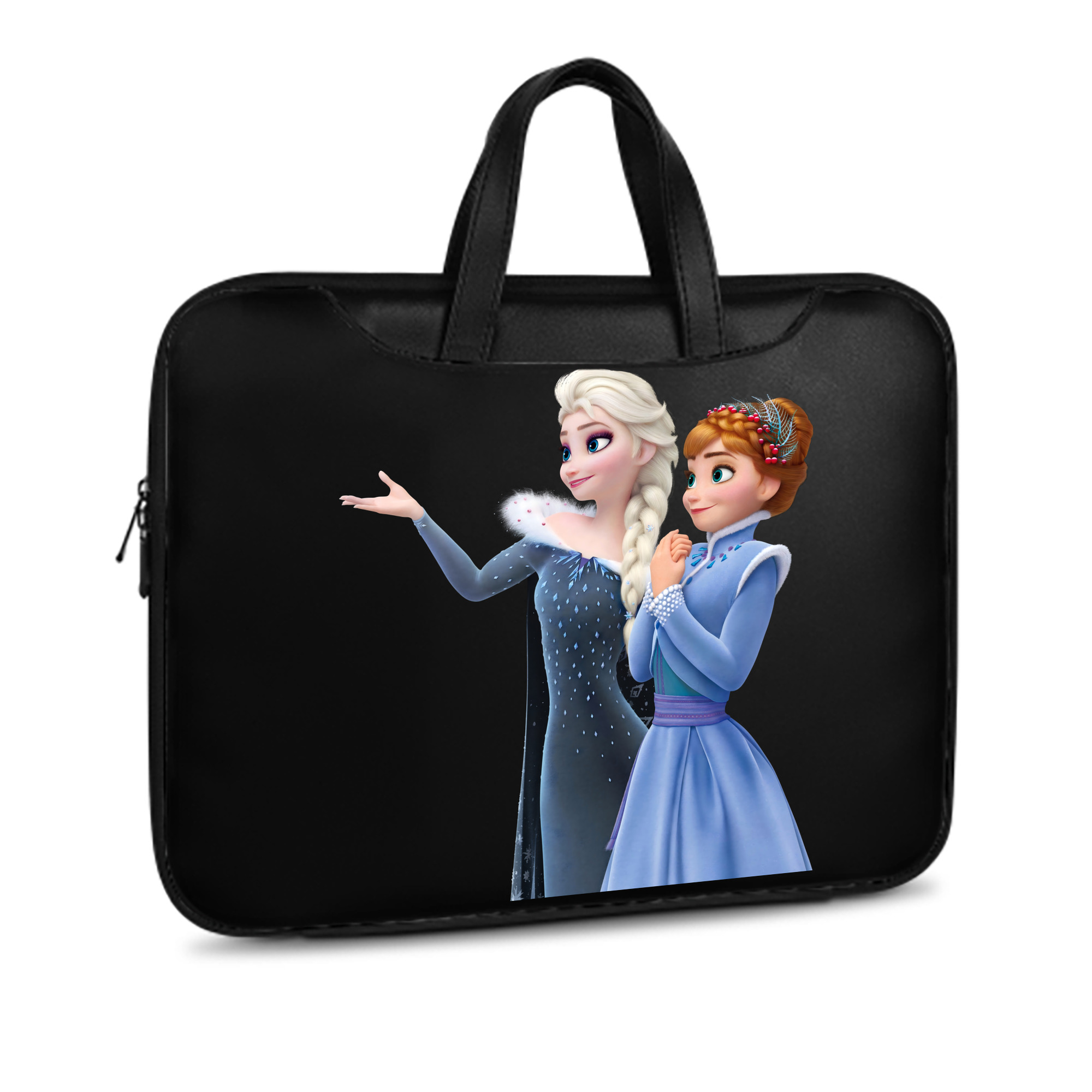 （画像用） アナと雪の女王 アンナ エルサ Frozen Anna Elsa レザーラップトップバッグ　ノートパソコンケース