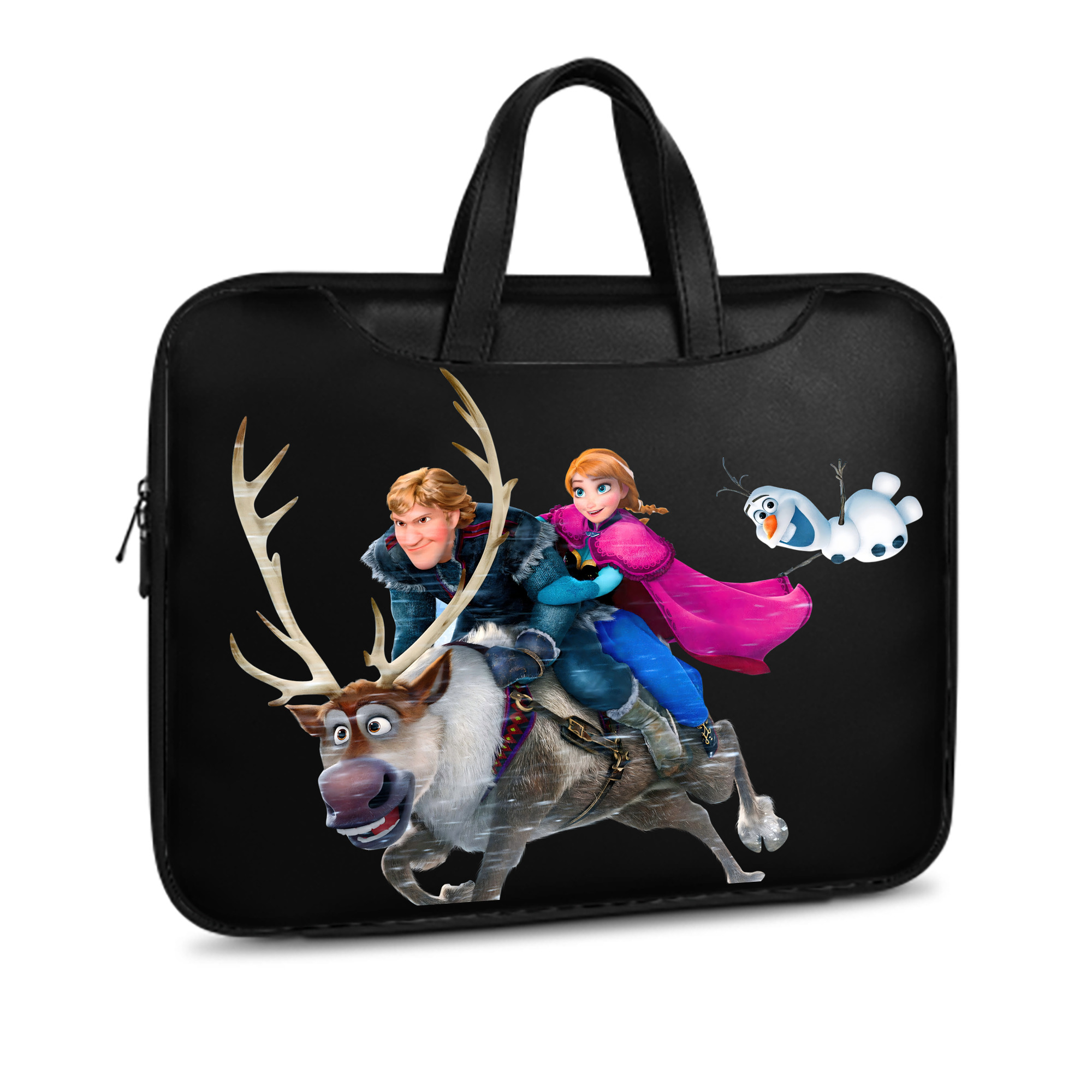 （画像用） アナと雪の女王 アンナ エルサ Frozen Anna Elsa レザーラップトップバッグ　ノートパソコンケース