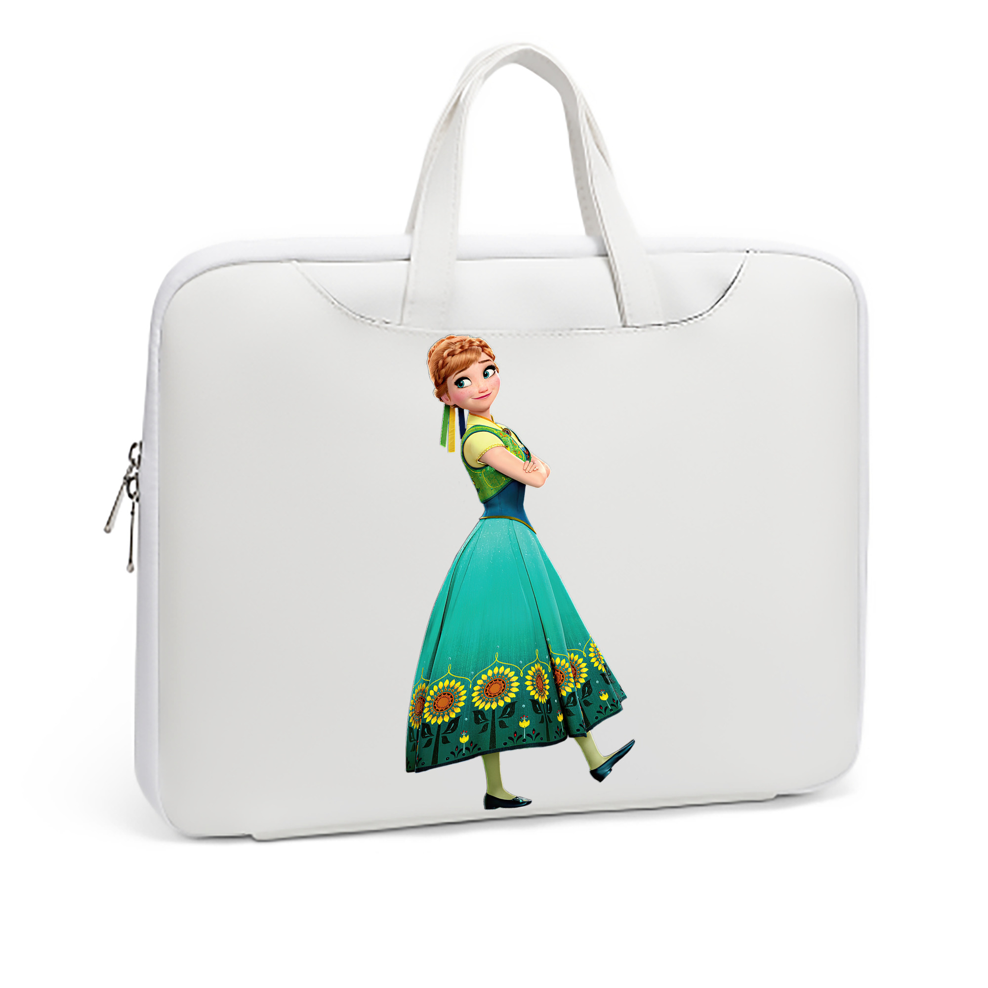 （画像用） アナと雪の女王 アンナ エルサ Frozen Anna Elsa レザーラップトップバッグ　ノートパソコンケース
