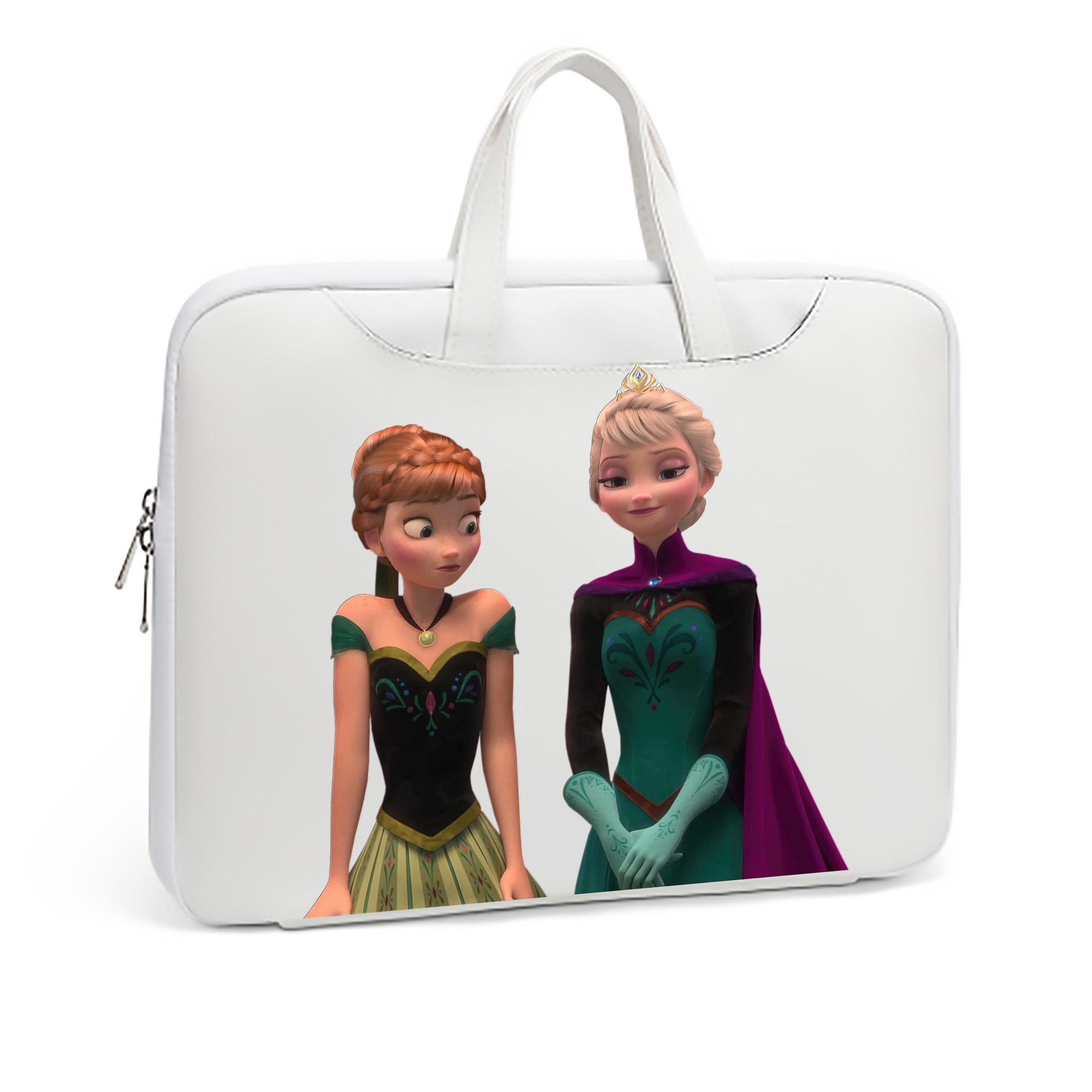 （画像用） アナと雪の女王 アンナ エルサ Frozen Anna Elsa レザーラップトップバッグ　ノートパソコンケース