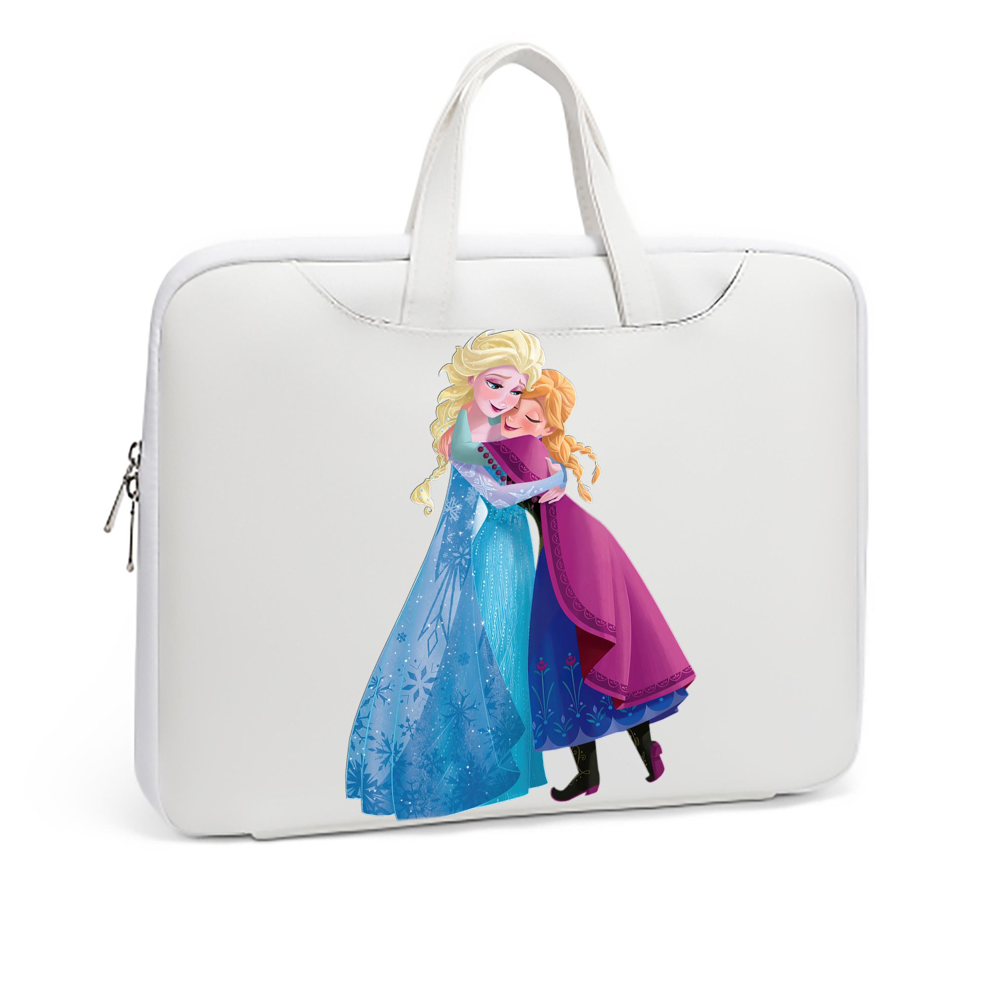 （画像用） アナと雪の女王 アンナ エルサ Frozen Anna Elsa レザーラップトップバッグ　ノートパソコンケース