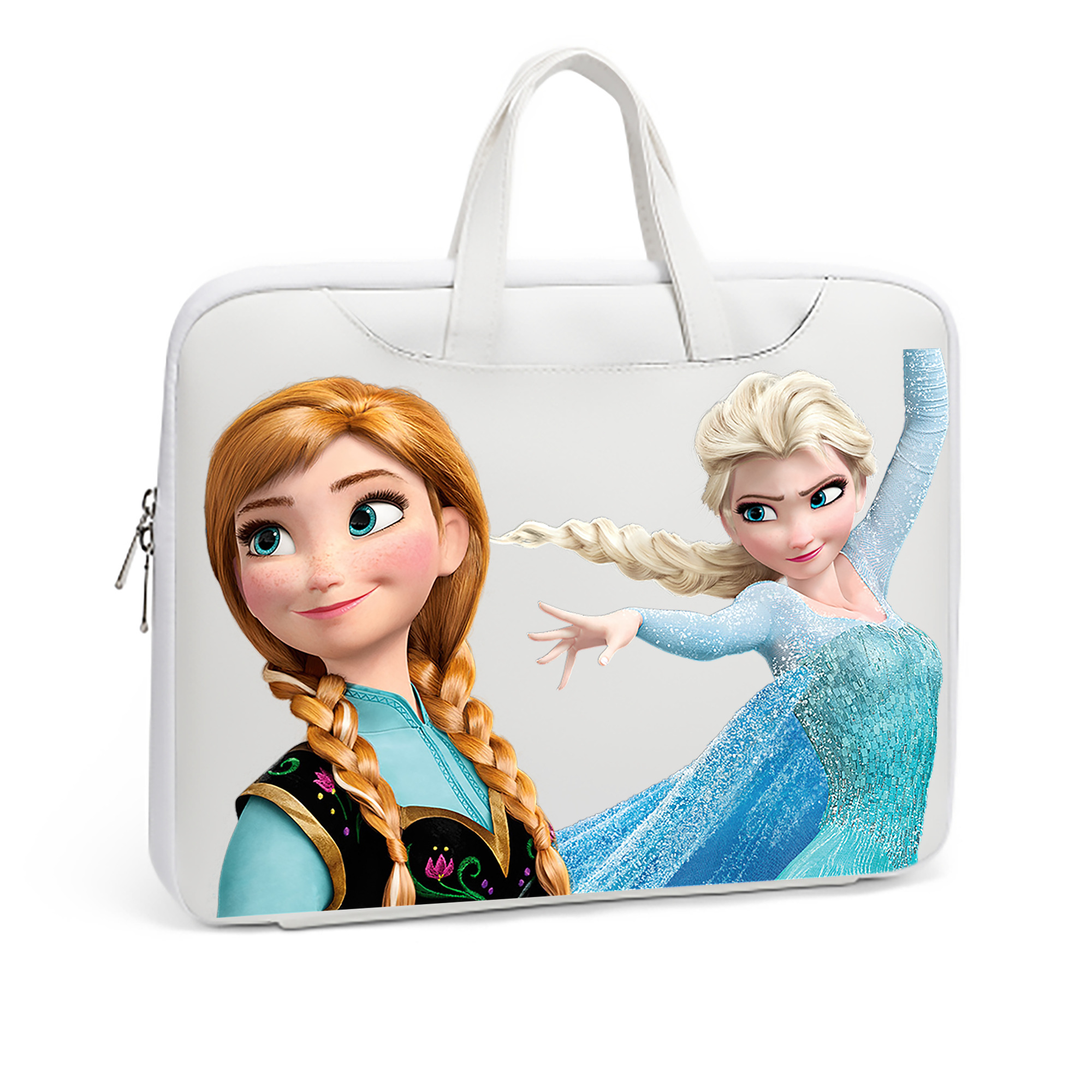（画像用） アナと雪の女王 アンナ エルサ Frozen Anna Elsa レザーラップトップバッグ　ノートパソコンケース