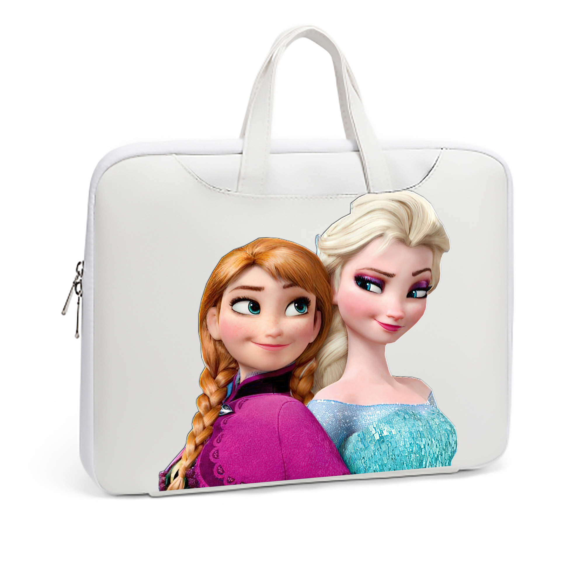 （画像用） アナと雪の女王 アンナ エルサ Frozen Anna Elsa レザーラップトップバッグ　ノートパソコンケース