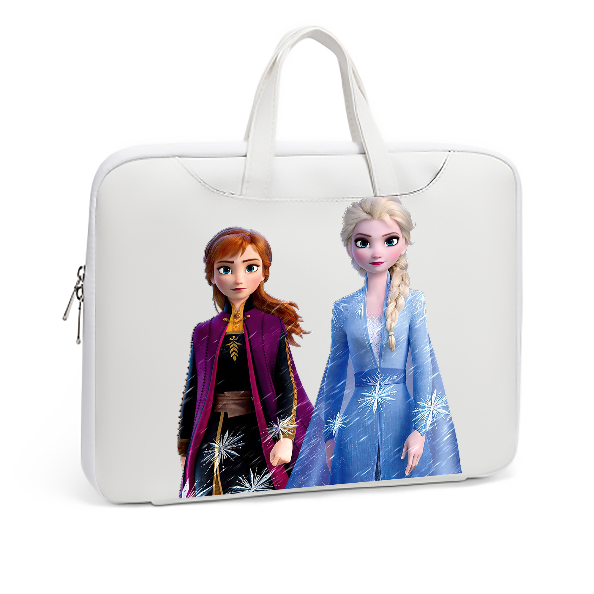 （画像用） アナと雪の女王 アンナ エルサ Frozen Anna Elsa レザーラップトップバッグ　ノートパソコンケース